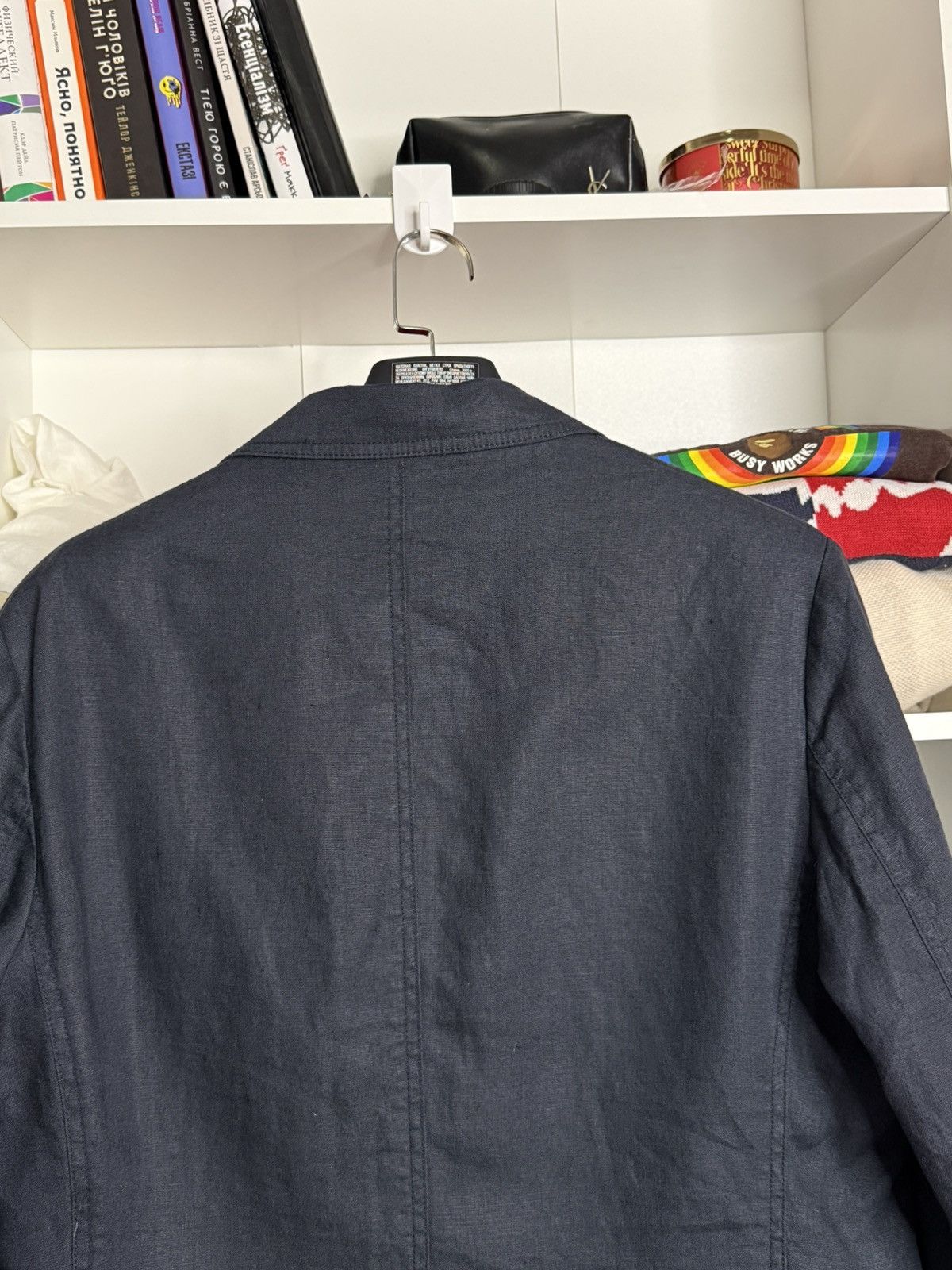 Burberry Burberry London Navy Blue Linen Blazer size 50 Size 50R - 8 Thumbnail