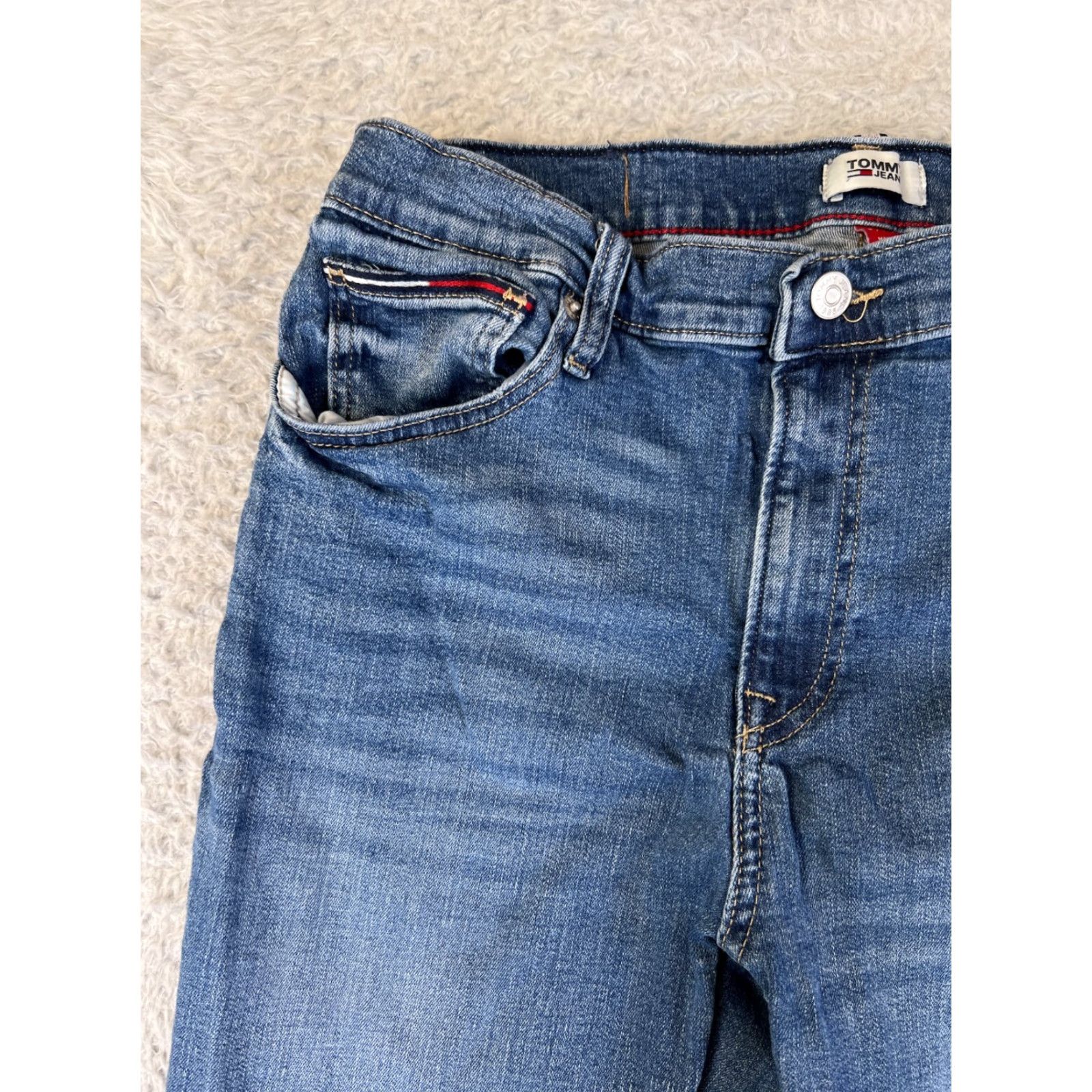 Tommy Hilfiger Tommy Hilfiger Jeans Womens 6 Blue Denim Straight Medium Wash Cotton Blend Regular Rise 29in Inseam 26in 5-Pocket Logo Embroidered Size 28" / US 6 / IT 42 - 6 Thumbnail