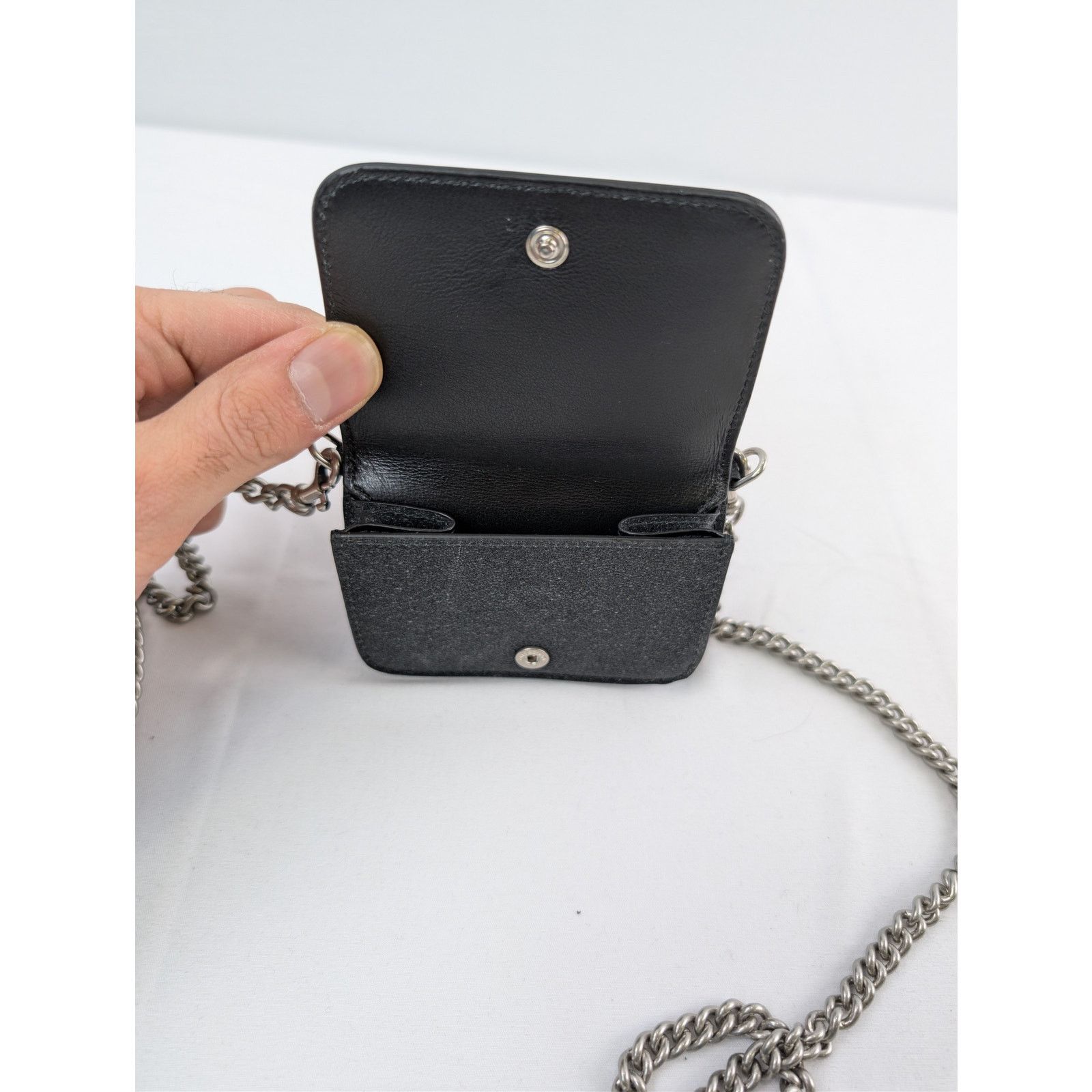 Balenciaga o1rshd1 Women's SMLG Sparkling Mini Wallet on Chain in Black Size ONE SIZE - 4 Thumbnail