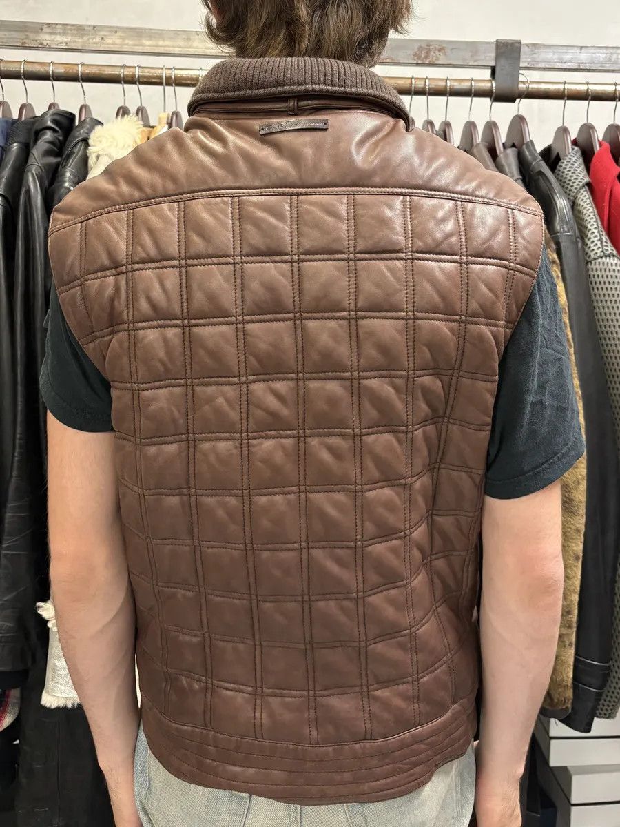 Roberto Cavalli 2000s Roberto Cavalli Brown Square Detachable Sleeves Leather Jacket Size US M / EU 48-50 / 2 - 5 Thumbnail