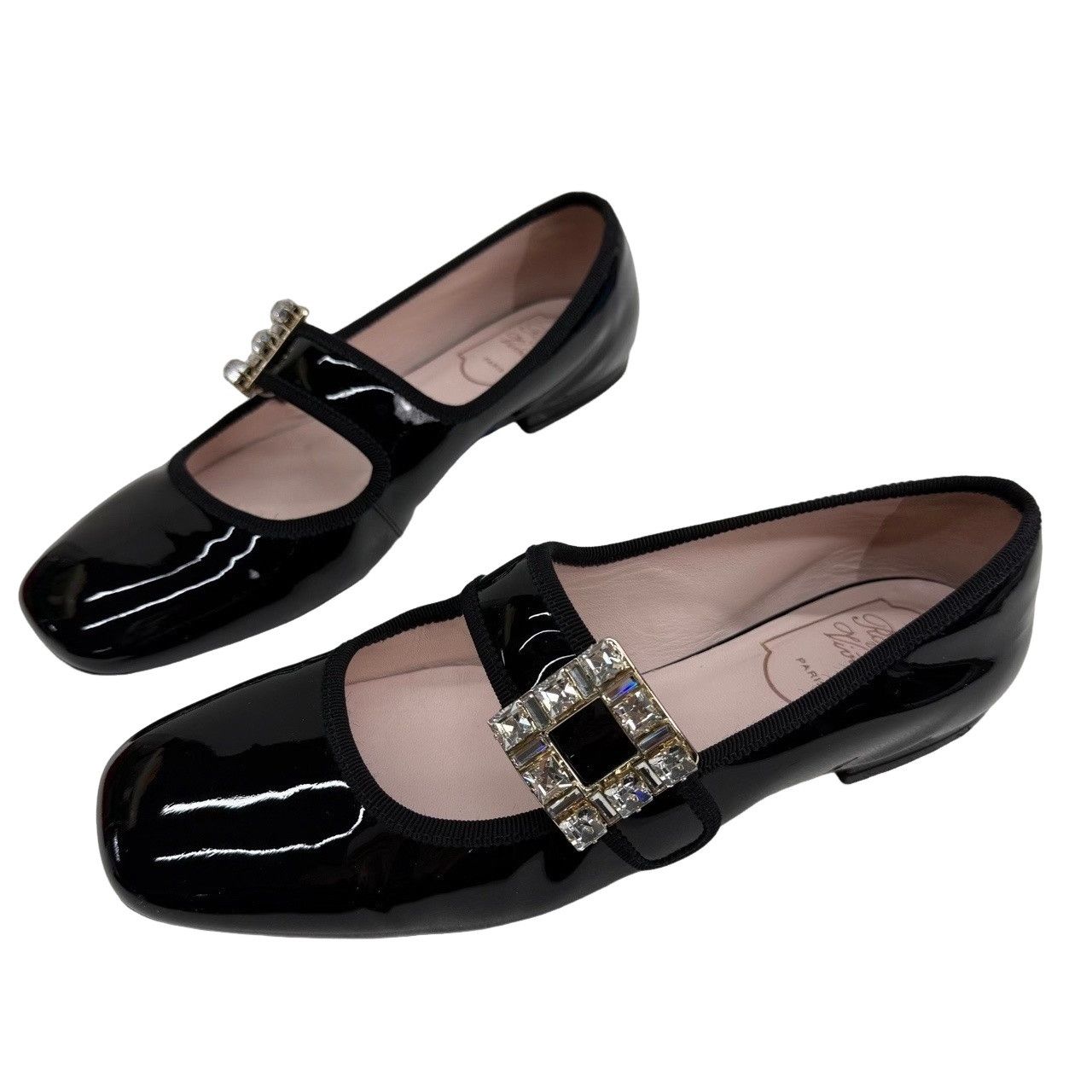 Roger Vivier Roger Vivier Crystal Buckle Patent Flats Size 37.5 Size US 7.5 / IT 37.5 - 1 Thumbnail