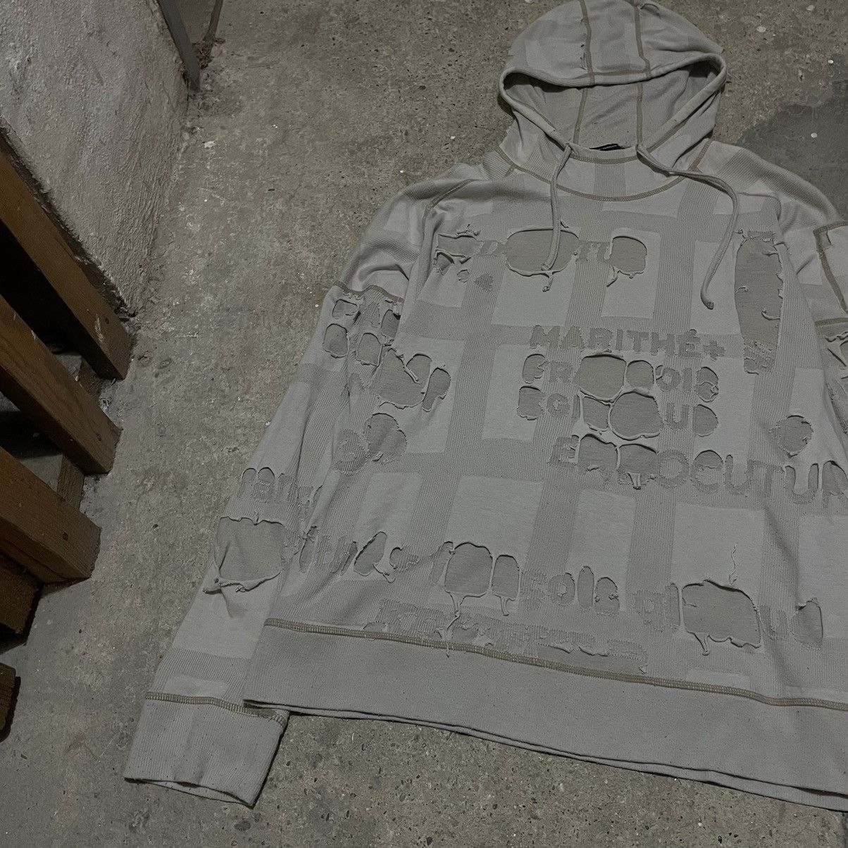 Marithe + Francois Girbaud Vintage Marithe Francois girbaud distressed mesh hoodie Size US XL / EU 56 / 4 - 3 Thumbnail