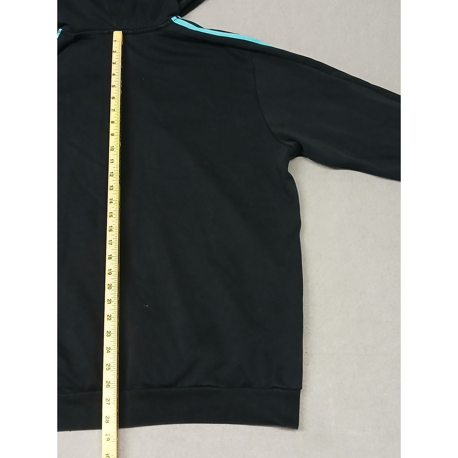 Adidas Adidas (XL) Black Full Zip Teal Striped Hoodie Jacket Size US XL / EU 56 / 4 - 9 Thumbnail