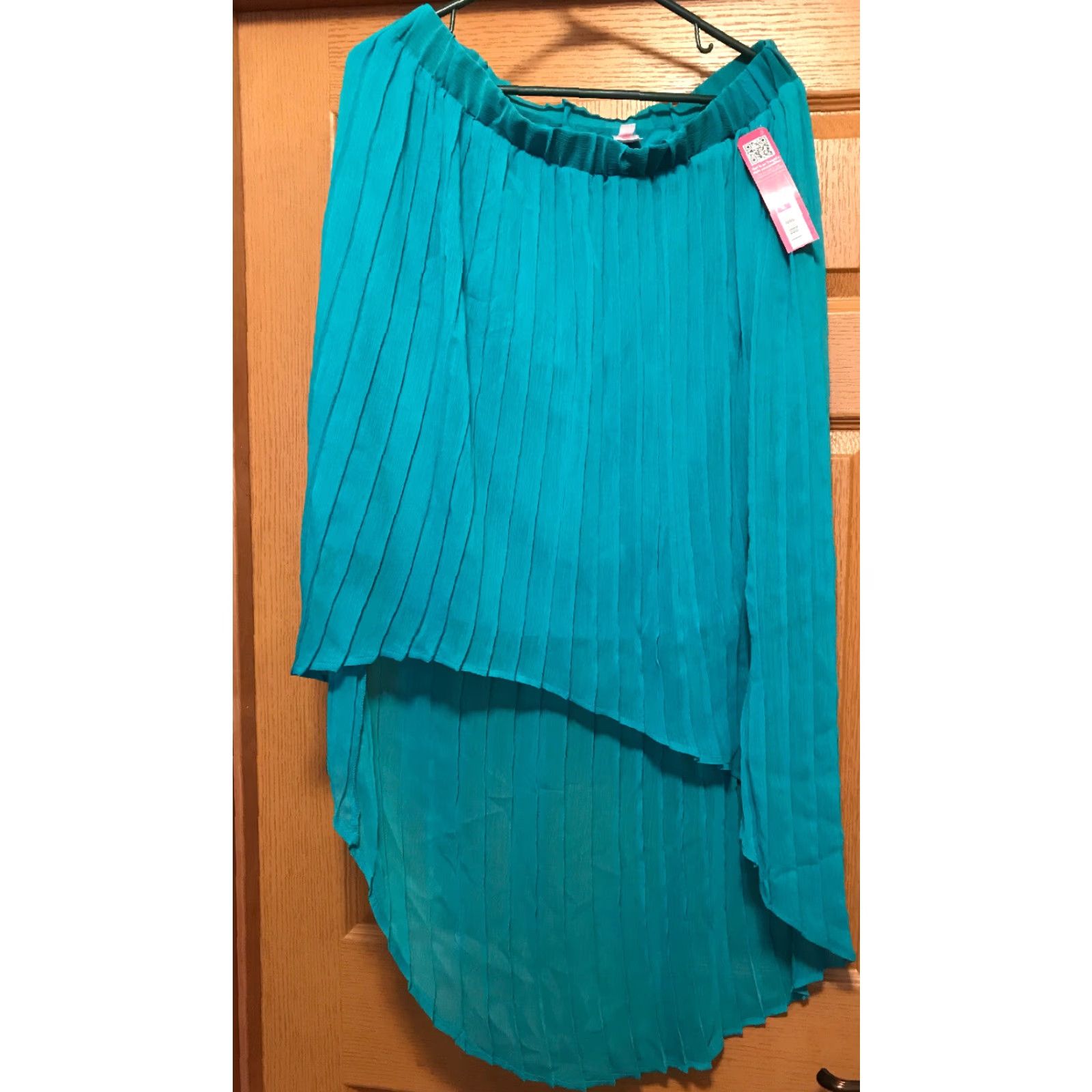 Vintage VINTAGE? No. (Xhilaration) Maxi Skirt Women XL Teal NWT High Low B542 Size 40" / US 18 - 2 Thumbnail