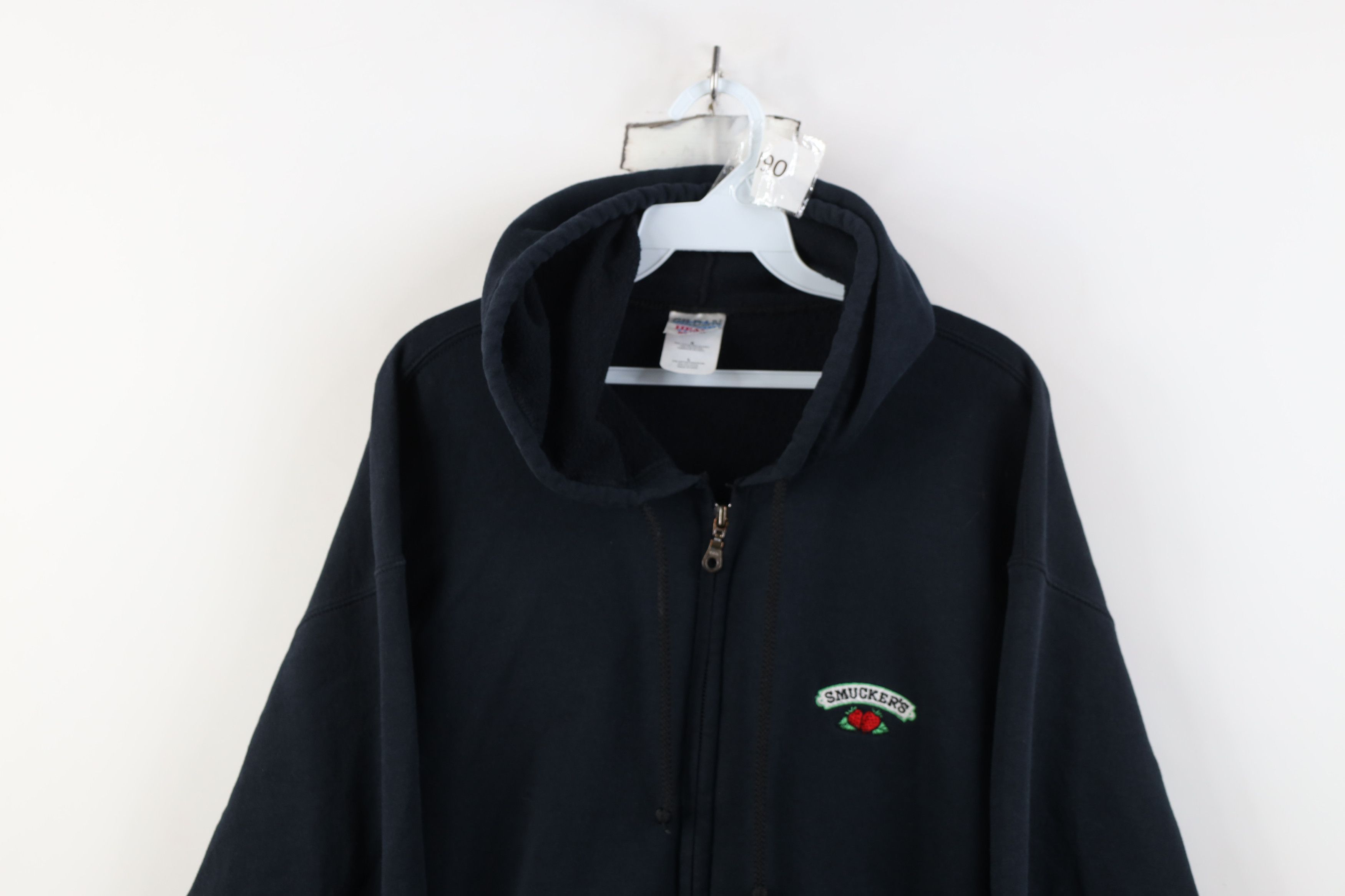 Vintage Vintage 90s Y2K Spell Out Smuckers Jelly Jam Full Zip Hoodie Size US L / EU 52-54 / 3 - 2 Thumbnail