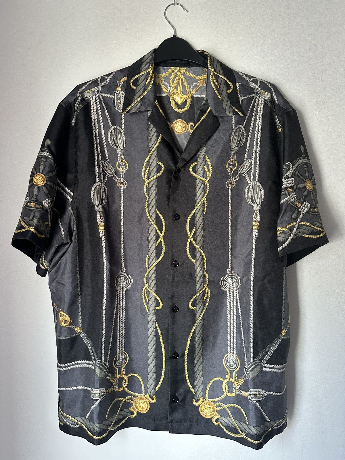 image of Versace Silk Shirt in Grey, Men's (Size XL)