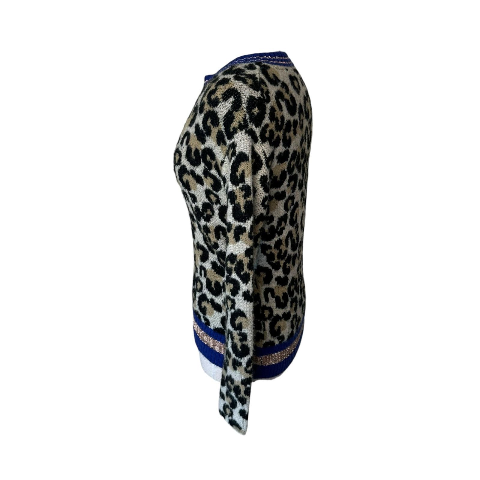 Central Park West CENTRAL PARK WEST Leopard Lurex Crew Wool Blend Metallic Size S / US 4 / IT 40 - 6 Thumbnail