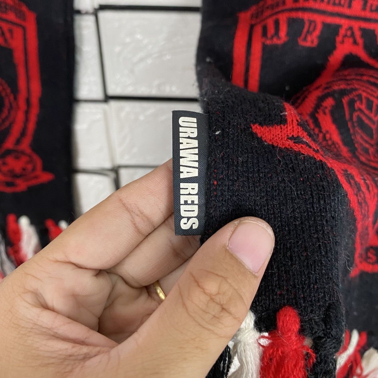 Japanese Brand Vintage muffler Football Team Urawa Reds Big Log Size ONE SIZE - 12 Thumbnail