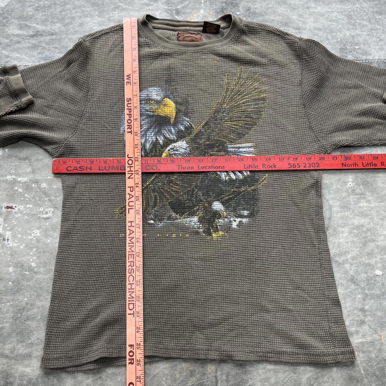 Vintage Vintage Y2K Olive Green Bald Eagle Nature Thermal Shirt Size US M / EU 48-50 / 2 - 4 Thumbnail