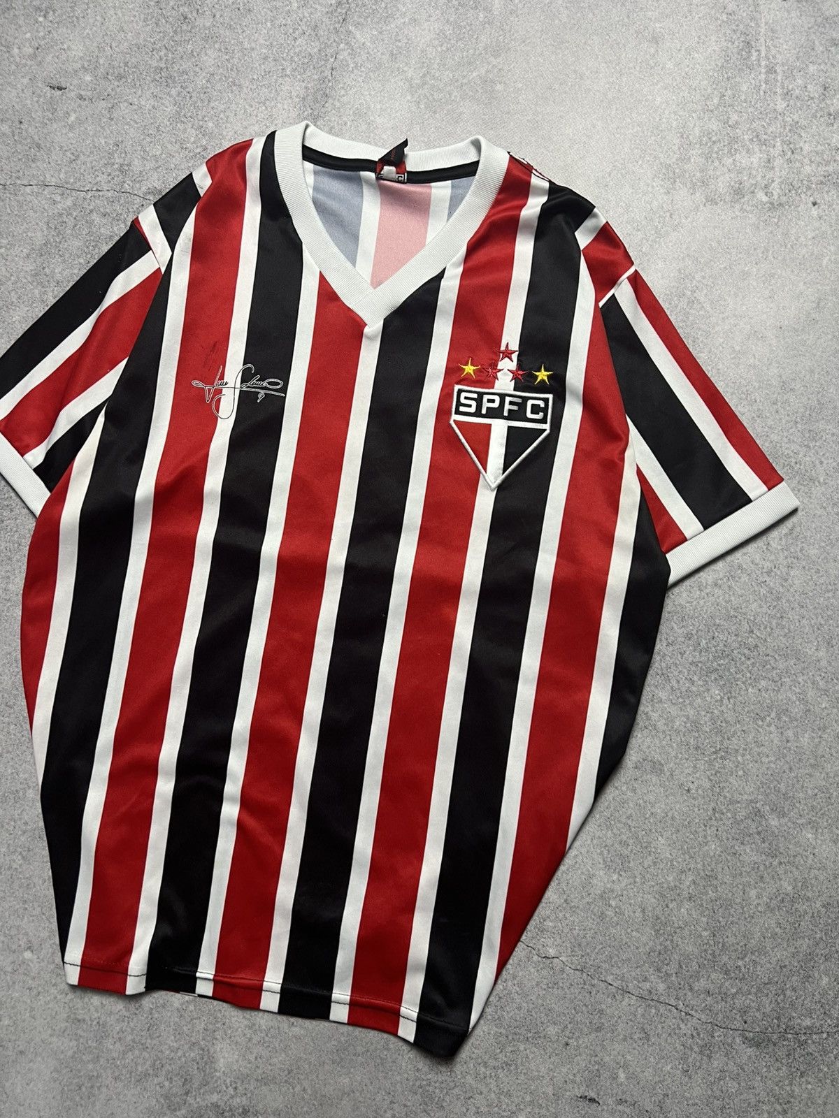 Vintage Vintage Sao Paulo SPFC Fabiano Blockcore Football Y2K Jersey Size US M / EU 48-50 / 2 - 3 Thumbnail