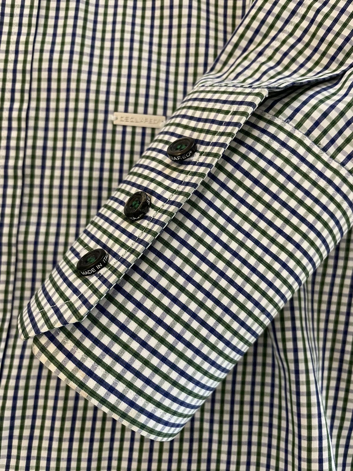 Small Check Print Spread Collar Shirt