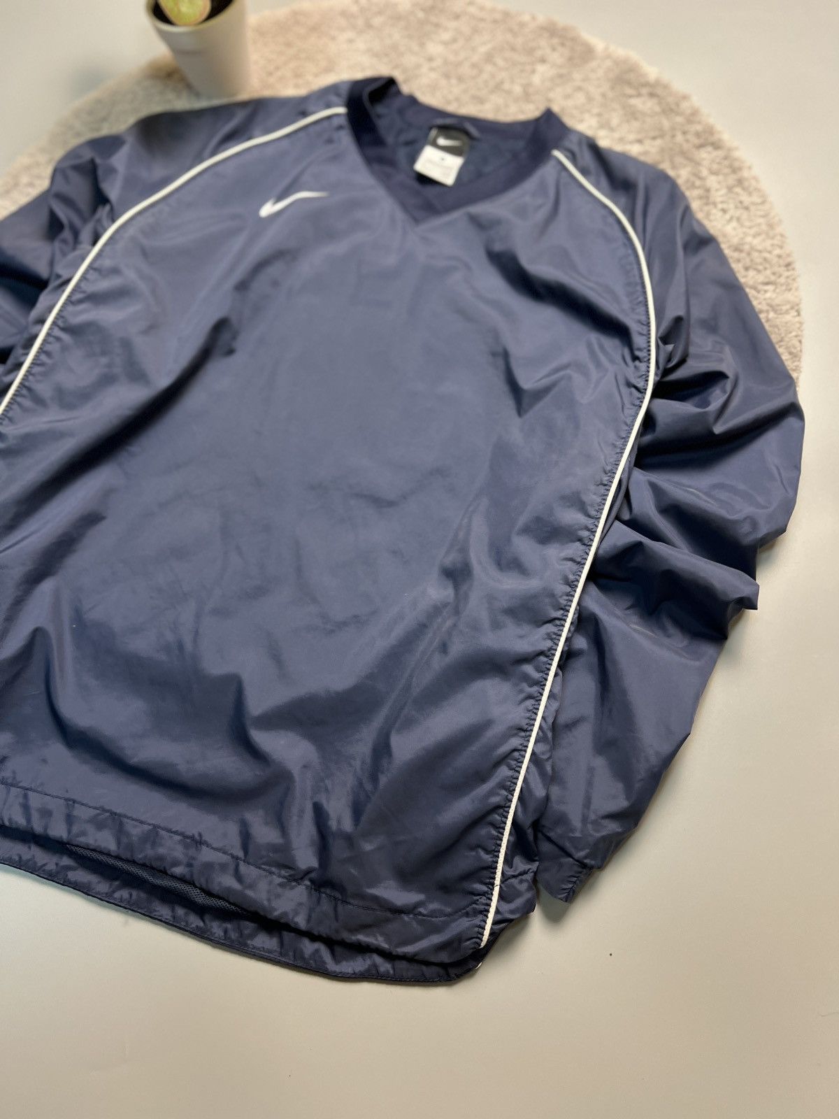 Nike × Vintage Vintage Y2K Nike Heavy Nylon Drill Sweatshirt Size US M / EU 48-50 / 2 - 5 Thumbnail