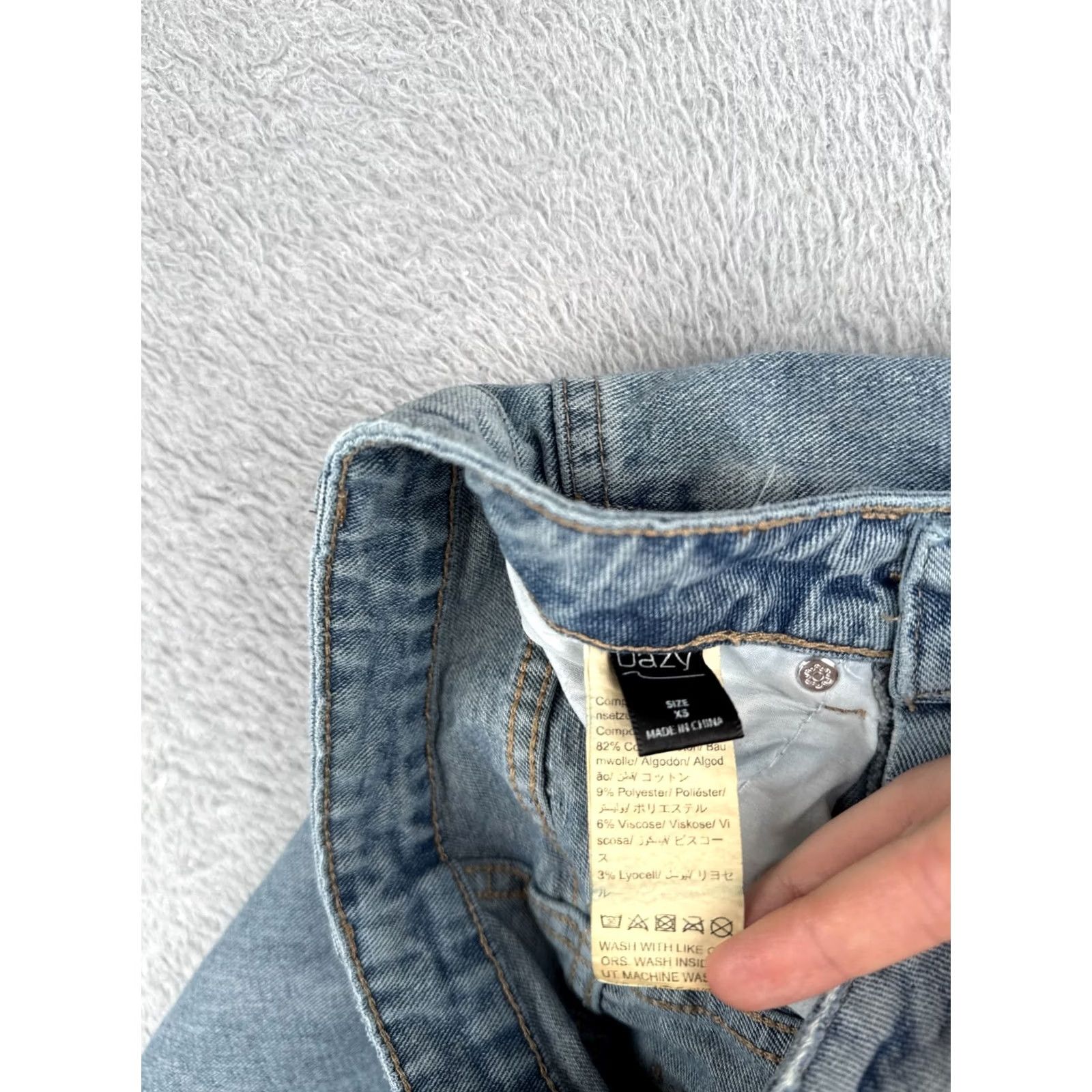 Vintage DAZY Jeans Women 23 Blue High Rise Wide-Leg Cotton Blend Medium Wash 23x26 Jeans Size 40" / US 18 - 7 Thumbnail