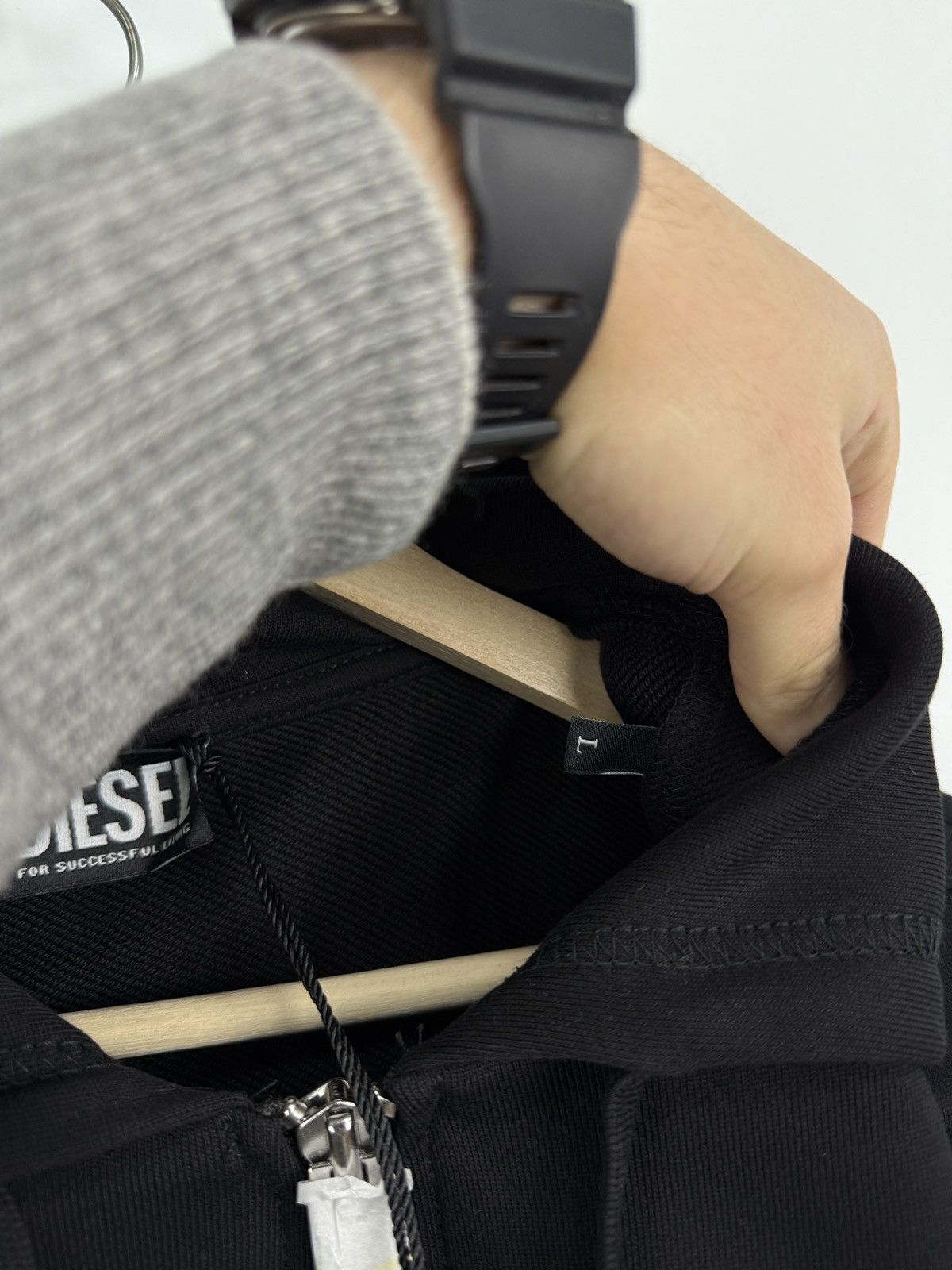 Diesel 🇺🇸 NWT❗️Diesel Full Zip Hoodie Black For Successful Living Y2K Size US L / EU 52-54 / 3 - 12 Thumbnail