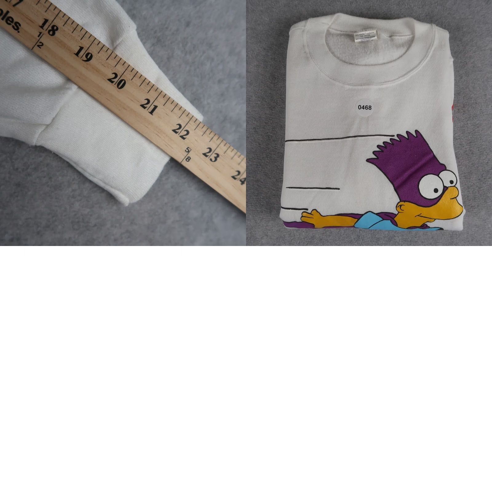 Vintage VINTAGE 90s The Simpsons Bartman Sweatshirt Mens L Large White Crewneck 1990 USA Size US L / EU 52-54 / 3 - 8 Thumbnail