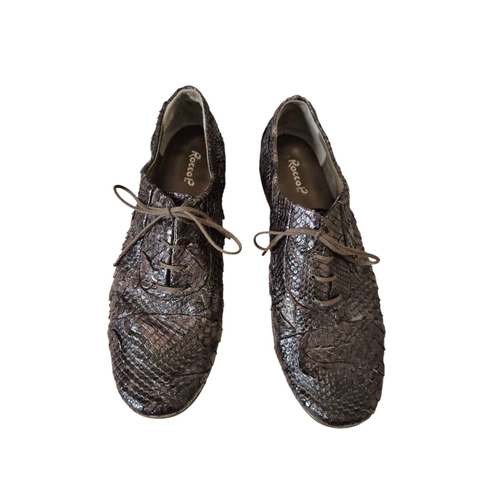 Other Rocco P. Snakeskin Leather Oxford Shoes Brown Sz 37.5/7 Size US 7 / IT 37 - 1 Thumbnail