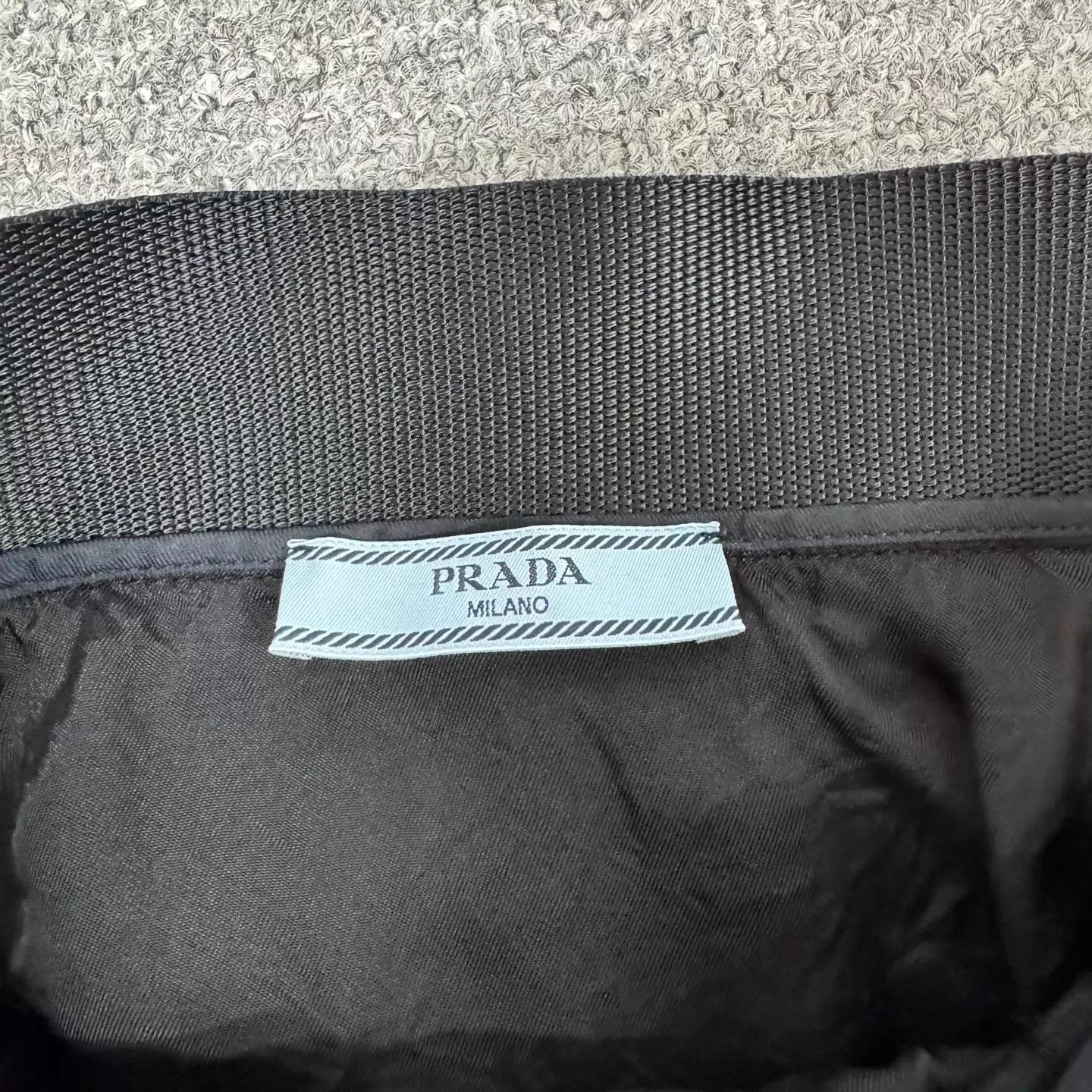 Prada Prada A-line Skirt Black Tri Logo Recycled Nylon 40 Size 27" / US 4 / IT 40 - 6 Thumbnail