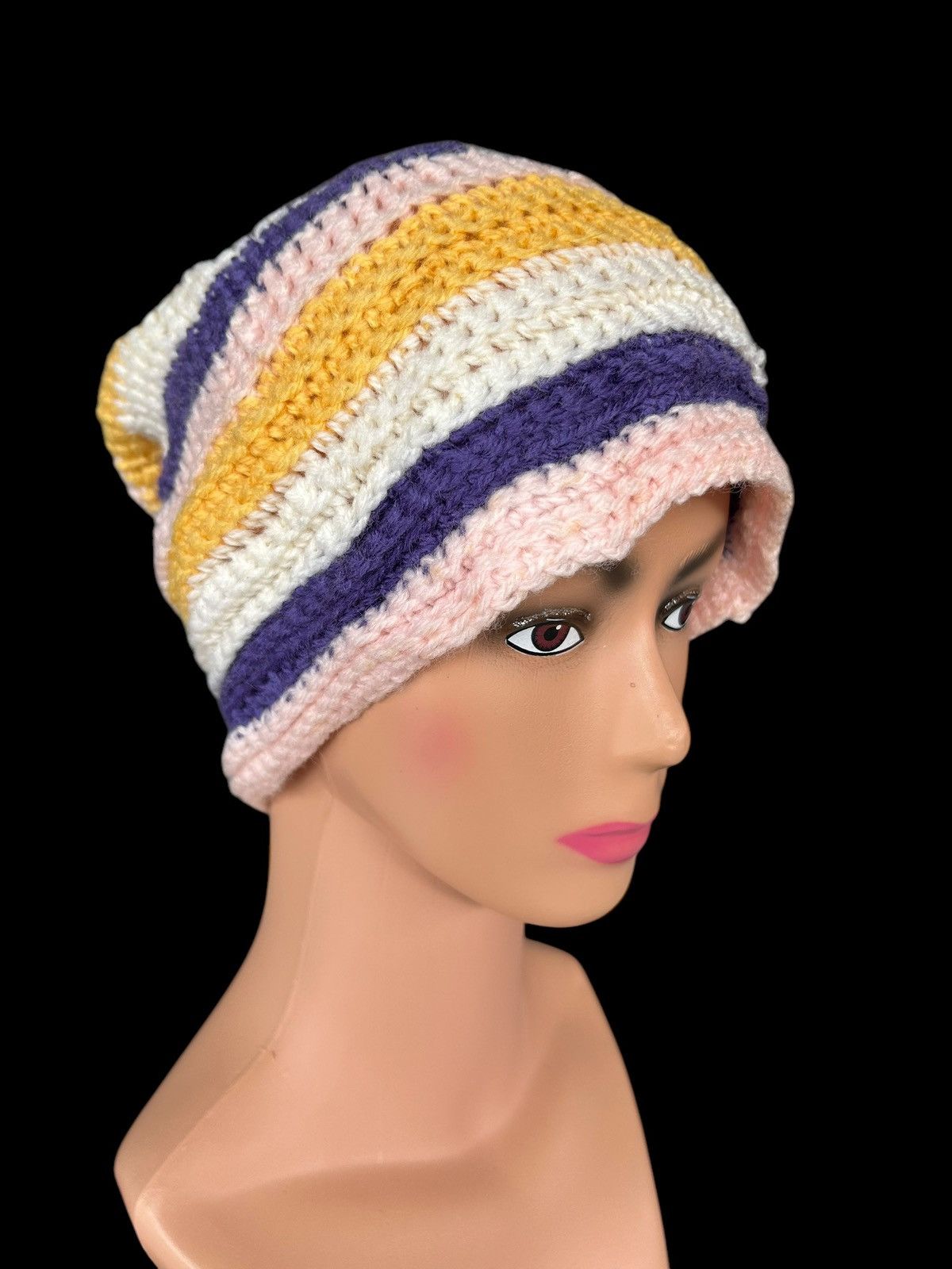 Japanese Brand × Kapital × Vintage Crochet Knitted Handmade big Beanie Hats Size ONE SIZE - 5 Thumbnail