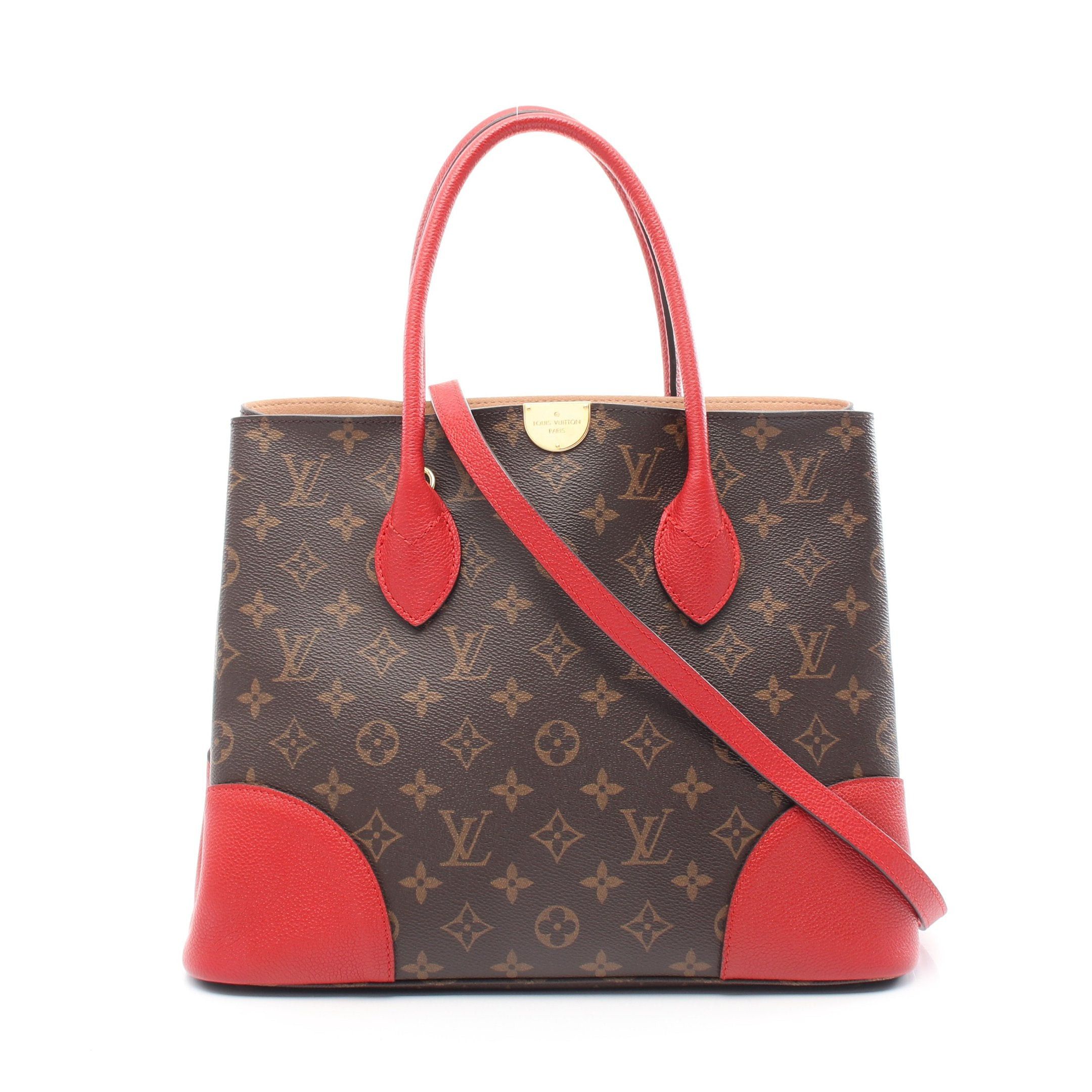 Louis Vuitton Louis Vuitton Flandrin Monogram Cerise Handbag Tote Bag Leather Brown Red Size ONE SIZE - 1 Thumbnail