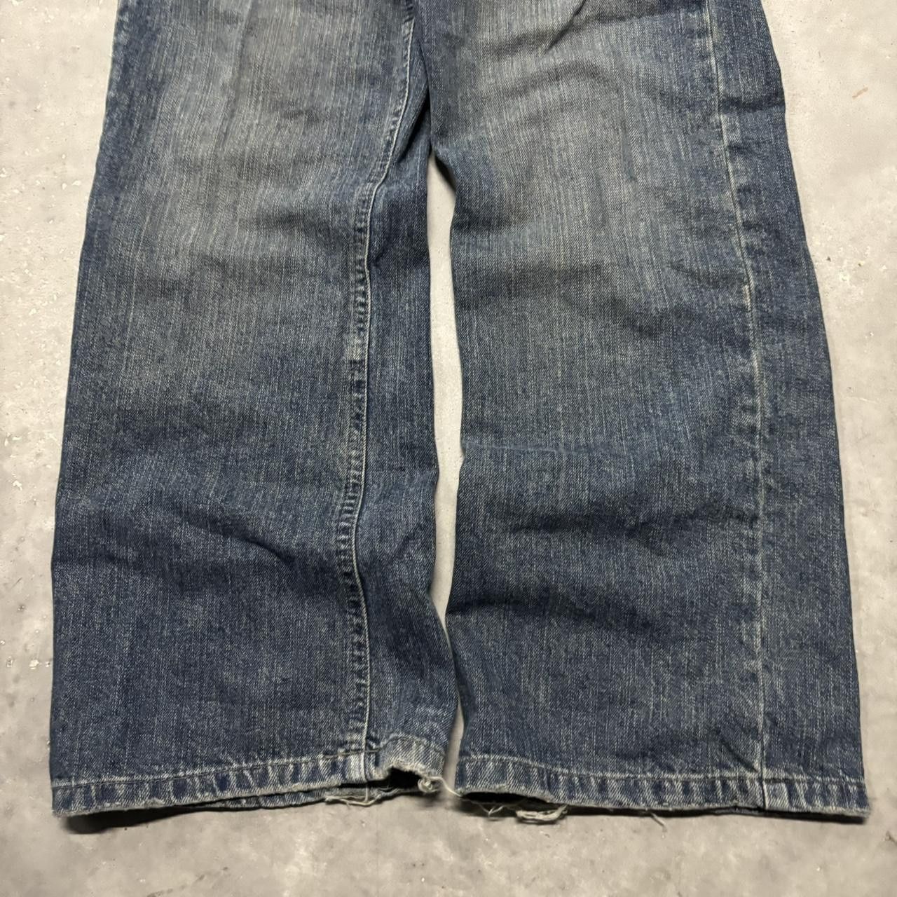 Japanese Brand × Vintage Crazy Vintage Y2K/2000s Grunge Dark Wash Bootcut Denim Jeans! Size US 32 / EU 48 - 6 Thumbnail