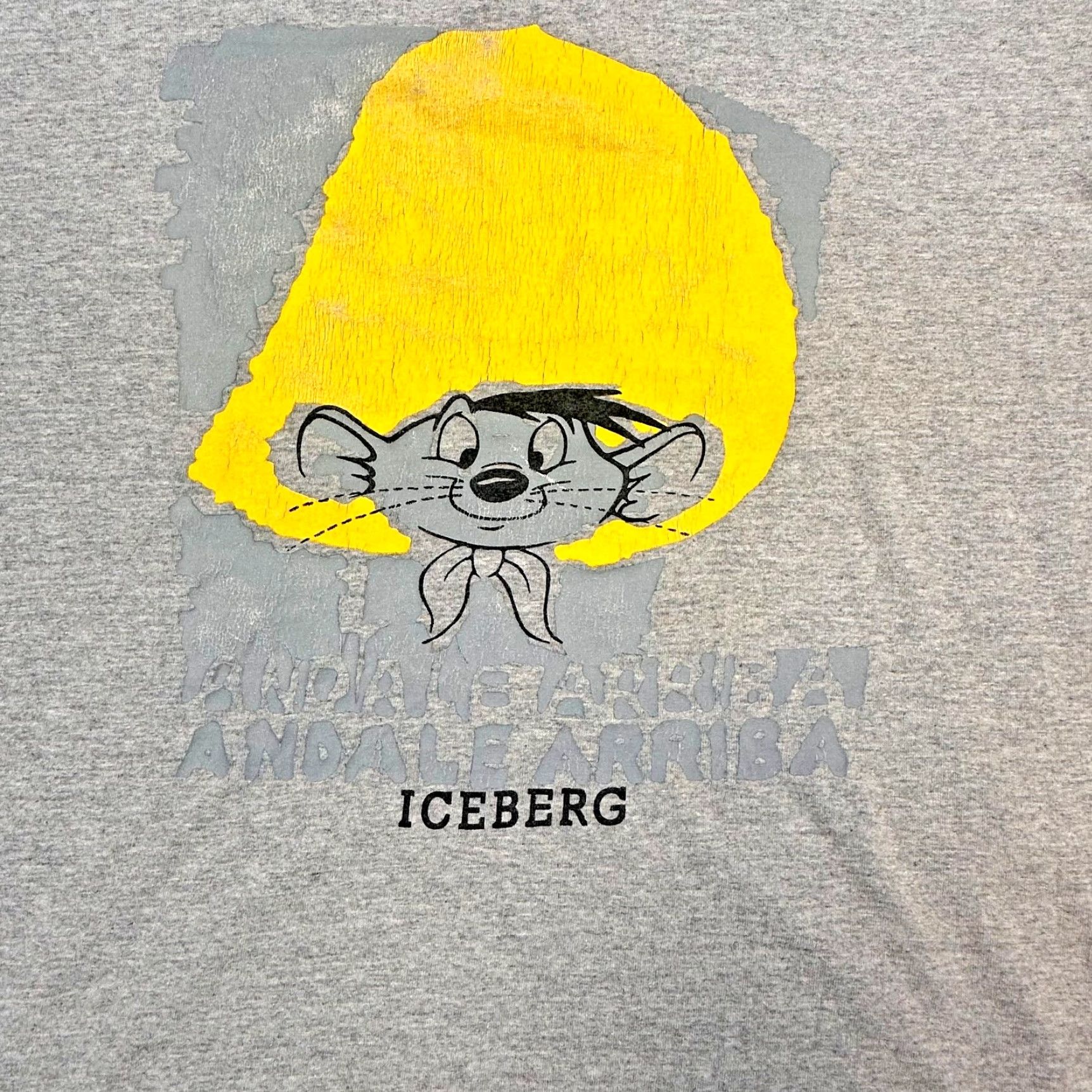Vintage Iceberg Jeans Tee Mens 2XL Speedy Gonzalez Graphic Made in Italy Iceberg Shirt Graphic Print Cartoon Looney Tunes Summer Spring 90s Mens Size US 39 - 3 Thumbnail