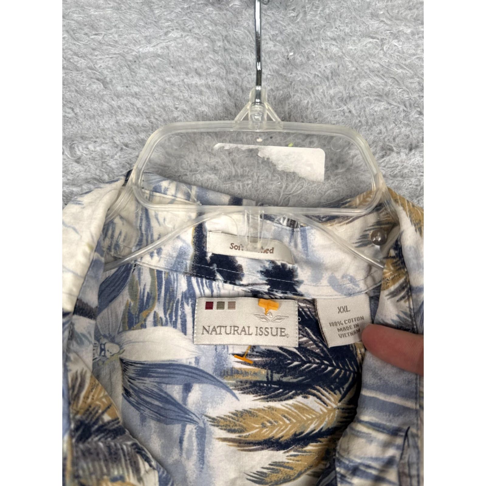 Vintage Natural Issue Shirt Mens 2XL Blue Short Sleeve Hawaiian Button Up Beach Casual Size US XXL / EU 58 / 5 - 6 Thumbnail