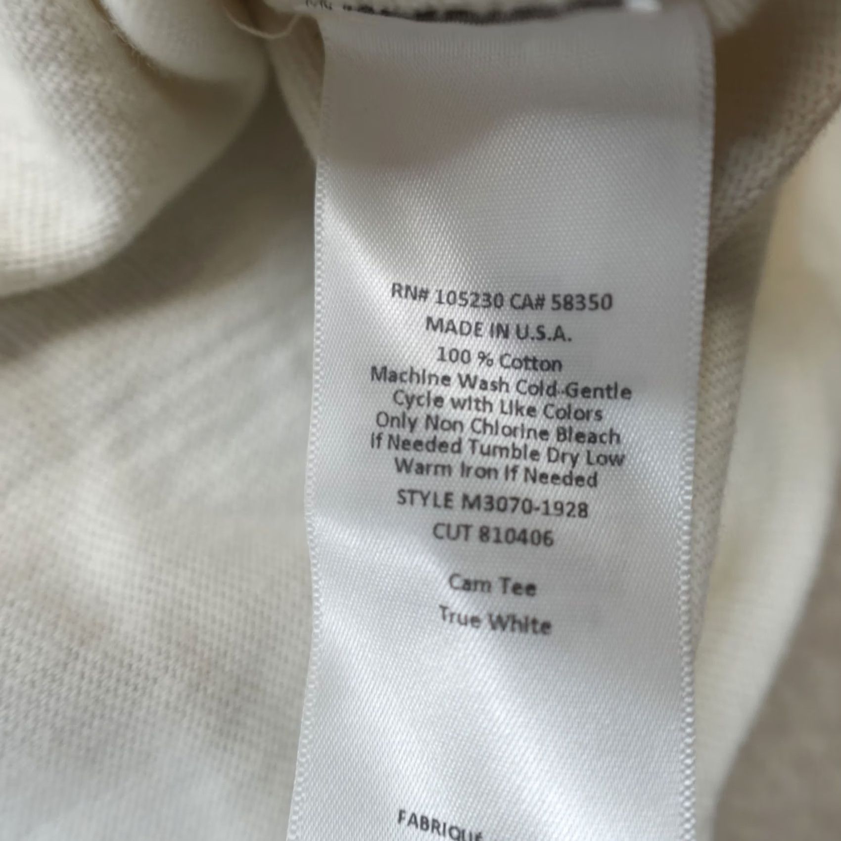 Vintage Current Elliot Mens Shirt XL White Cam Tee True White M3070-1928 Made in USA NEW Size US XL / EU 56 / 4 - 5 Thumbnail