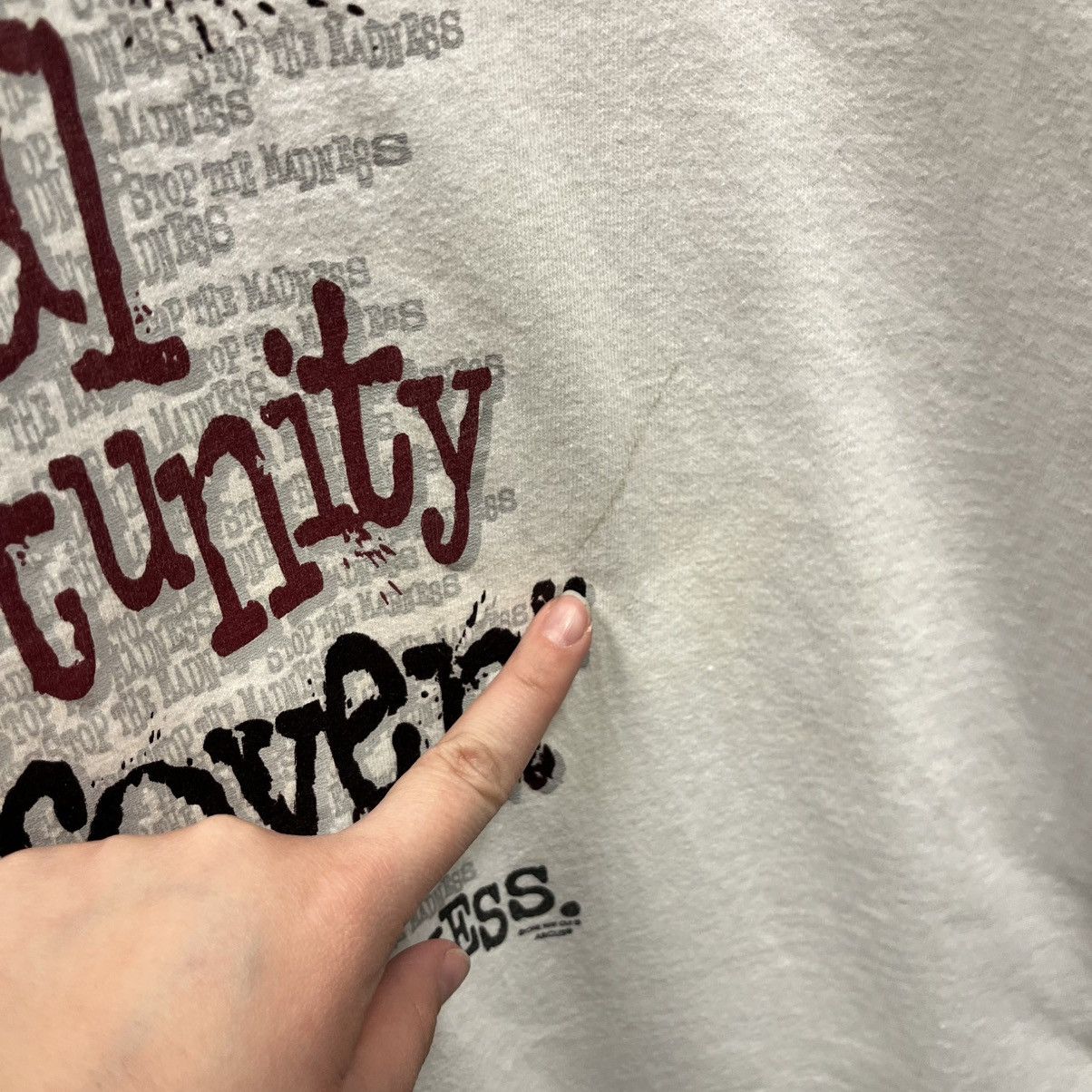 Vintage 90s Argus Violence Equal Opportunity Destroyer Social Tee Size US XXL / EU 58 / 5 - 7 Thumbnail