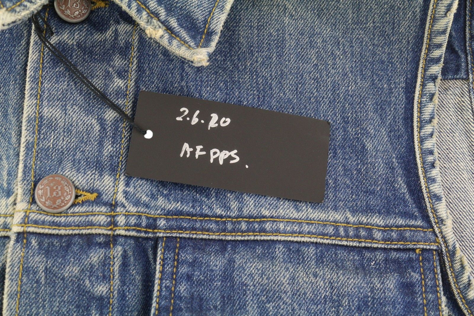 R13 NICO TRUCKER COAT M Blue Denim Faded Kelly Tex Dress 86150 Size M / US 6-8 / IT 42-44 - 5 Thumbnail