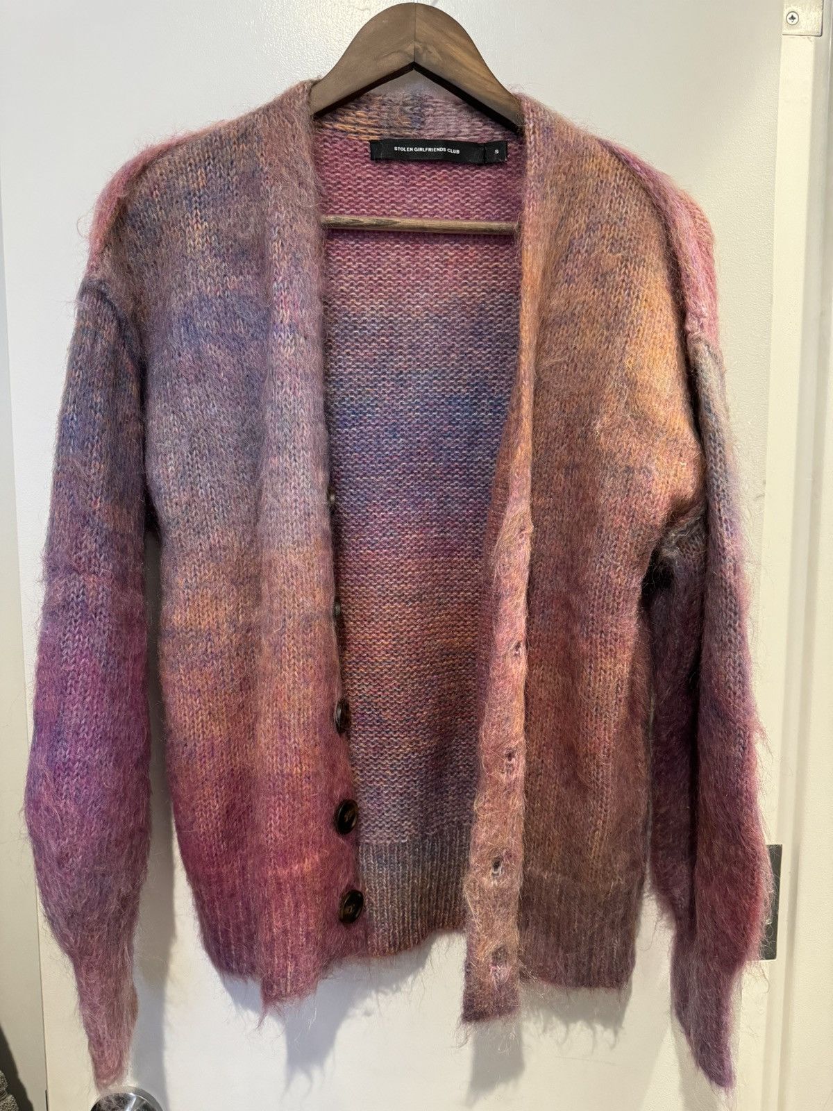 image of Stolen Girlfriends Club Mohair Cardigan in Purple, Men's (Size Small)