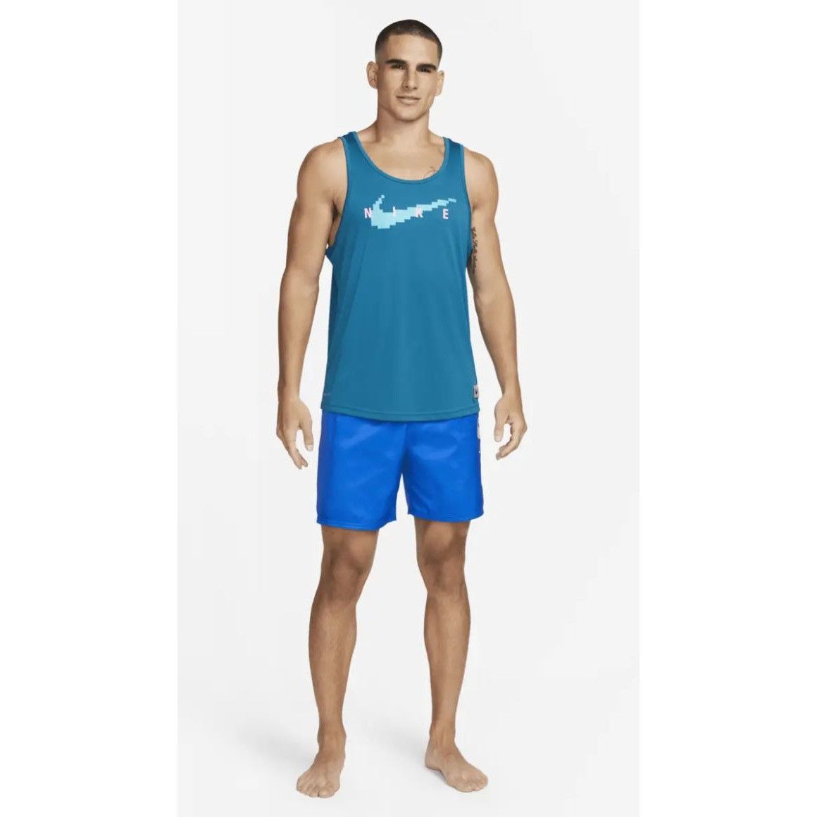 Nike Nike SWIM RI-FIT Digi Logo Tank Top Shirt Blue NESSD668 Men' Size US L / EU 52-54 / 3 - 6 Thumbnail