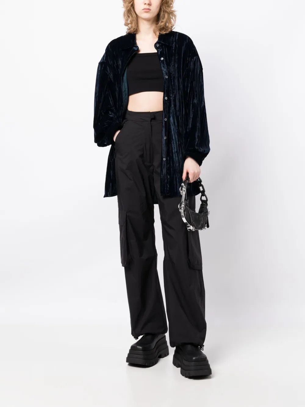 Palm Angels o1y1125 Solid Color Shirt in Midnight Blue Size M / US 6-8 / IT 42-44 - 5 Thumbnail