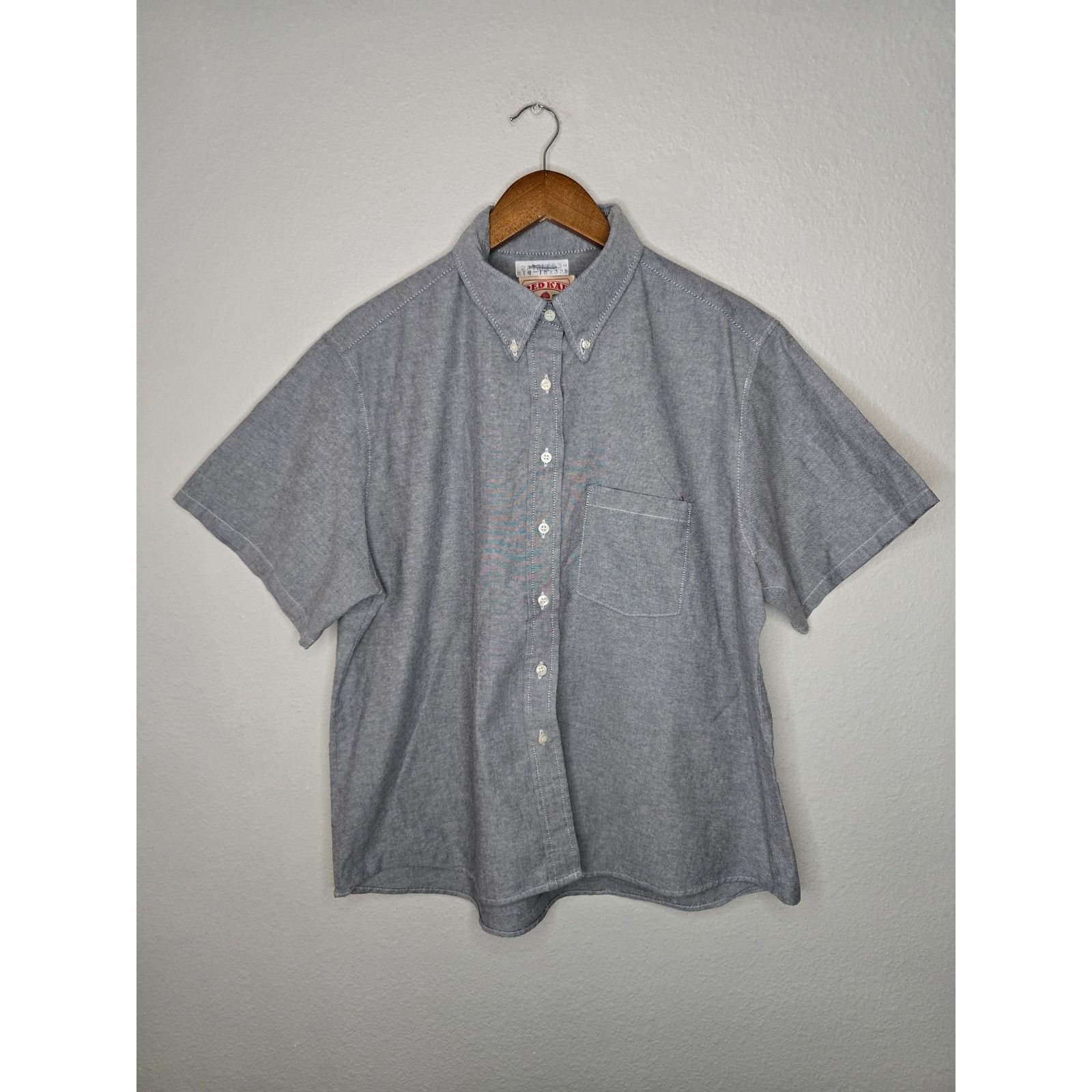 Vintage Red Kap Short Sleeve Button Down XL Gray Workwear Shirt Size US XL / EU 56 / 4 - 1 Thumbnail