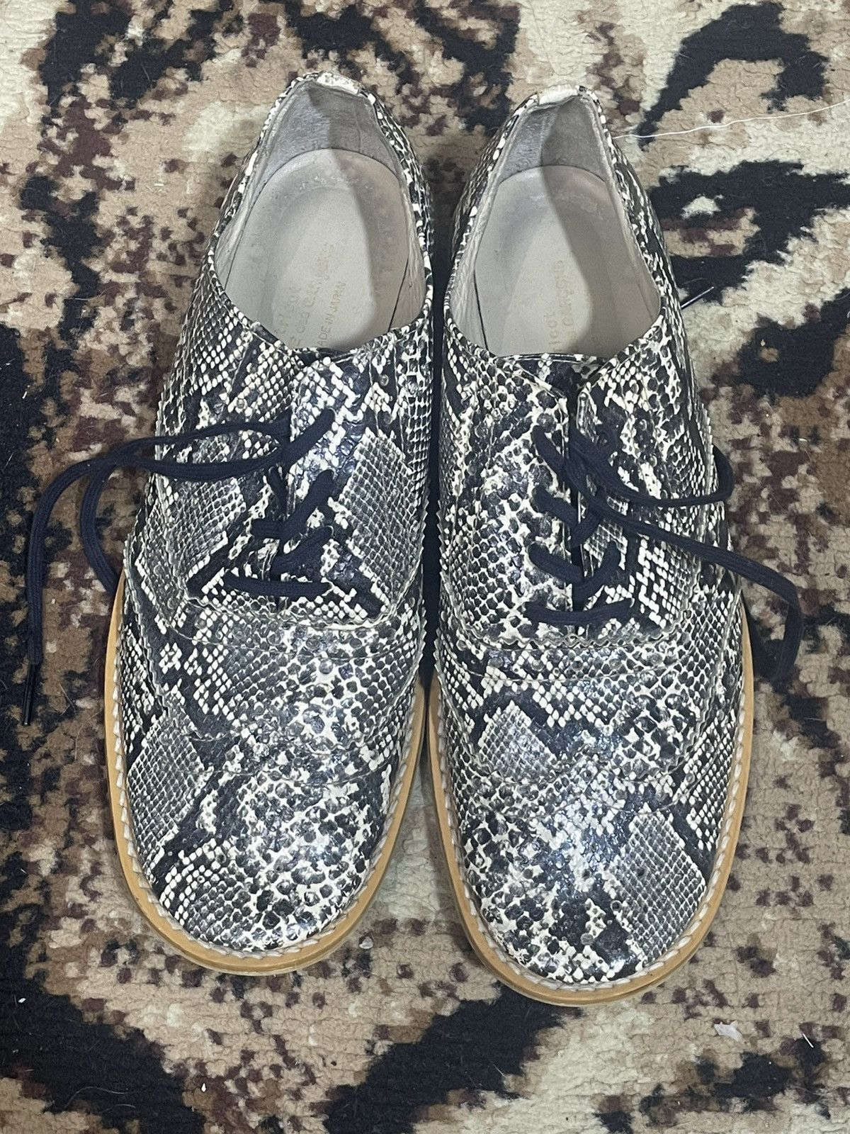 Tricot Comme des Garcons Comme des Garçons Tricot Snakeskin Pattern Flat Leather Shoe Size US 6.5 / IT 36.5 - 3 Thumbnail