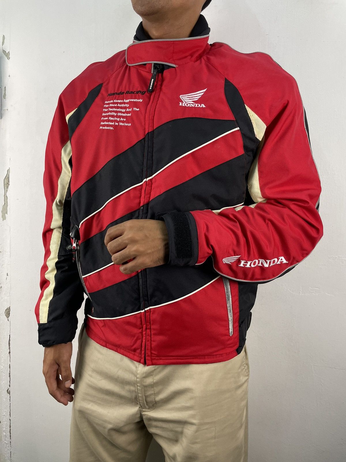 Vintage Honda Racing Motorcyle Rider Jacket Size L