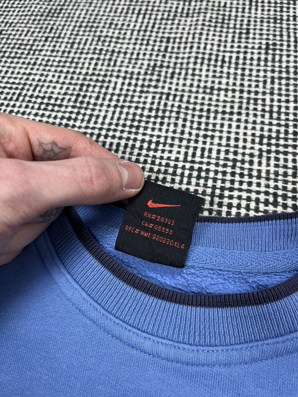 Nike × Vintage 90s nike spellout baby blue crewneck sweatshirt Size US S / EU 44-46 / 1 - 4 Thumbnail