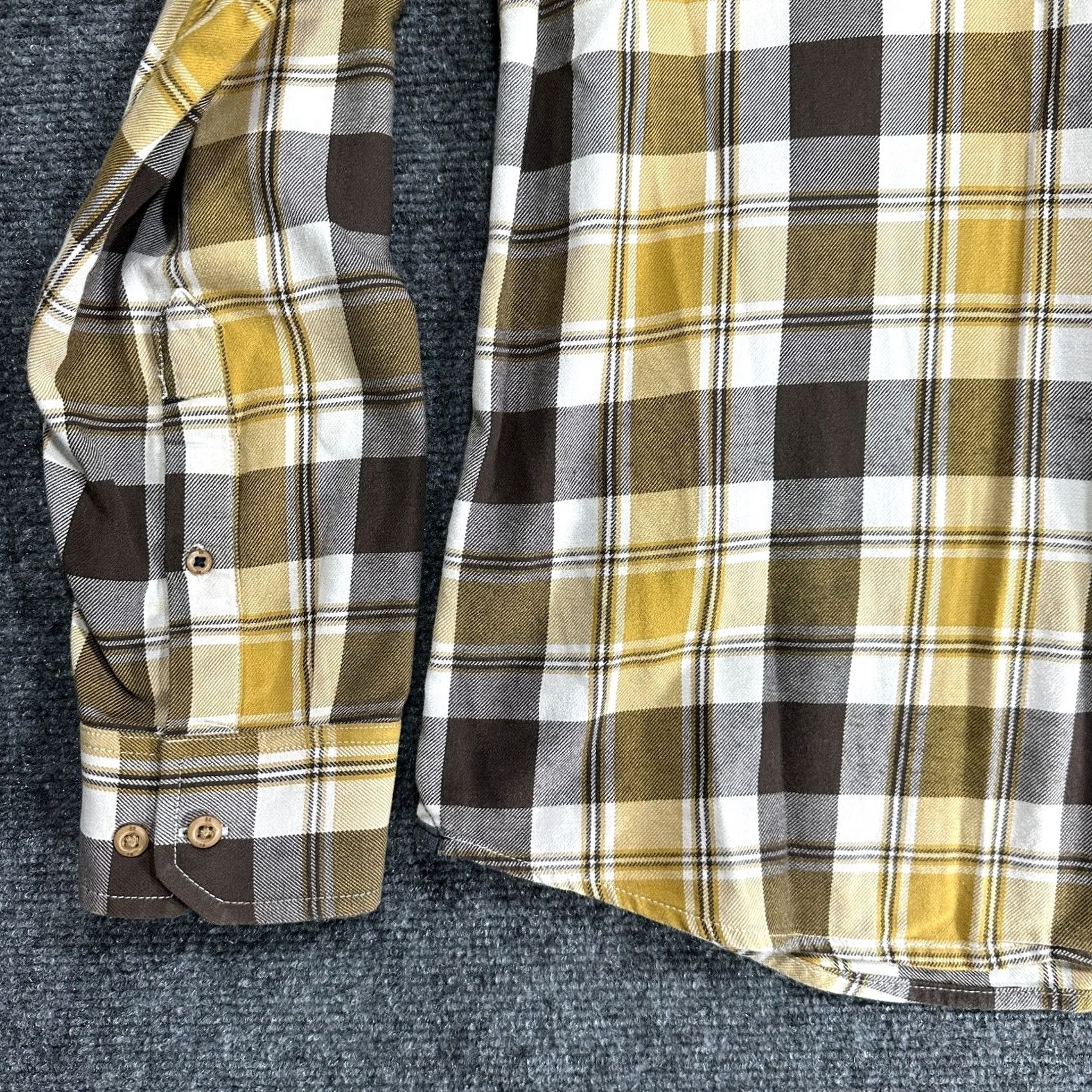 Banana Republic Banana Republic Shirt Mens Medium Button-Up Plaid Yellow Cotton Flannel Pockets Size US M / EU 48-50 / 2 - 2 Thumbnail