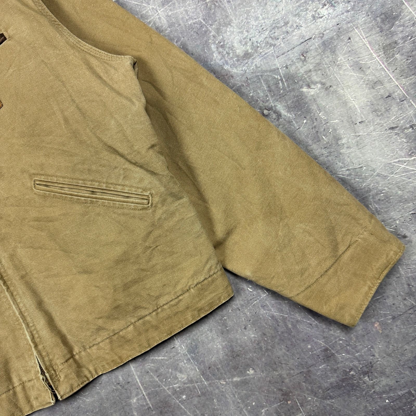 Carhartt × Vintage 90s Tan Carhartt Blanket Lined Detroit Jacket J97 CML L 0297 Size US L / EU 52-54 / 3 - 5 Thumbnail
