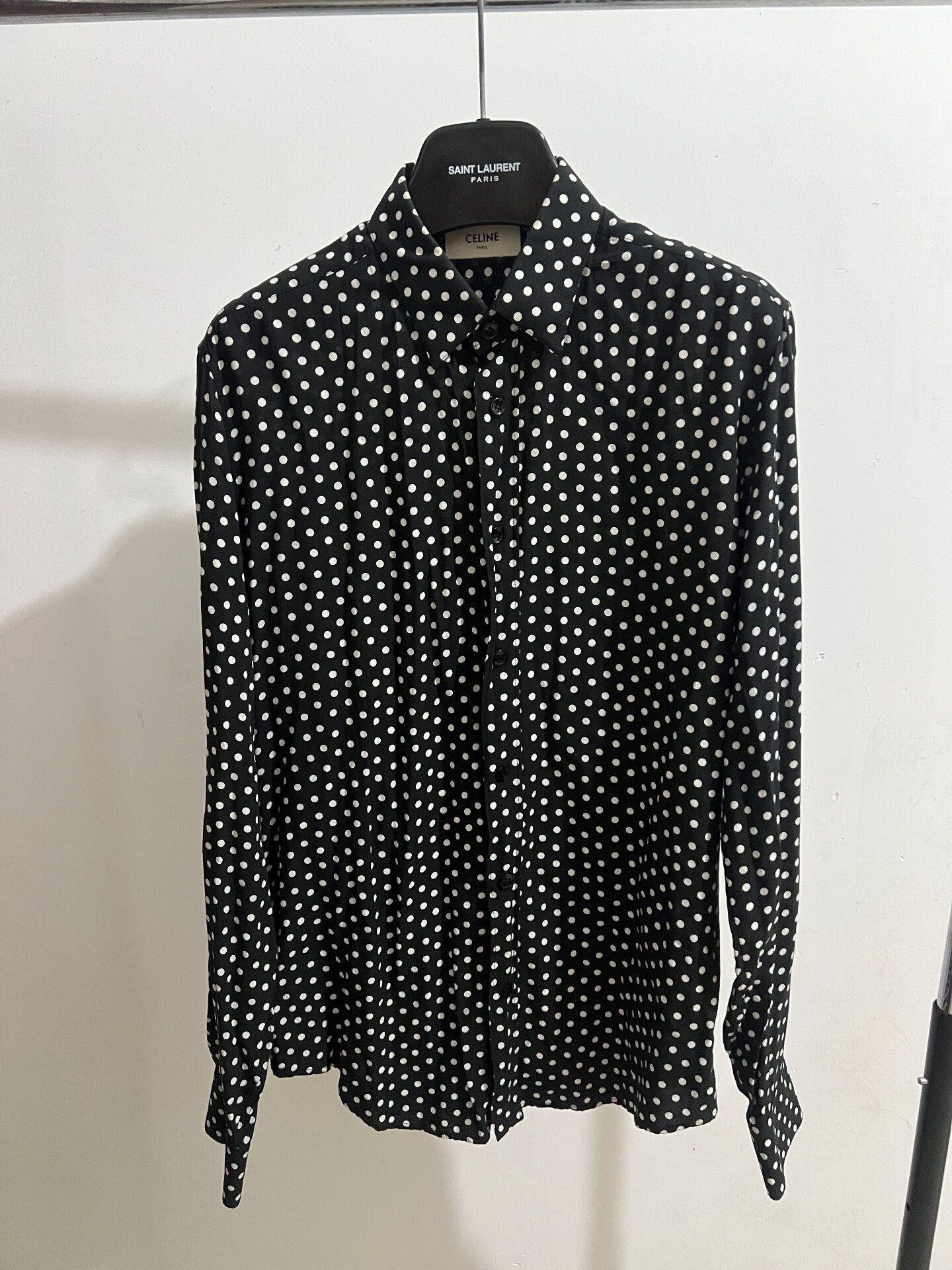 Hedi Slimane Celine 19FW Polka Dot Shirt Size US M / EU 48-50 / 2 - 1 Thumbnail