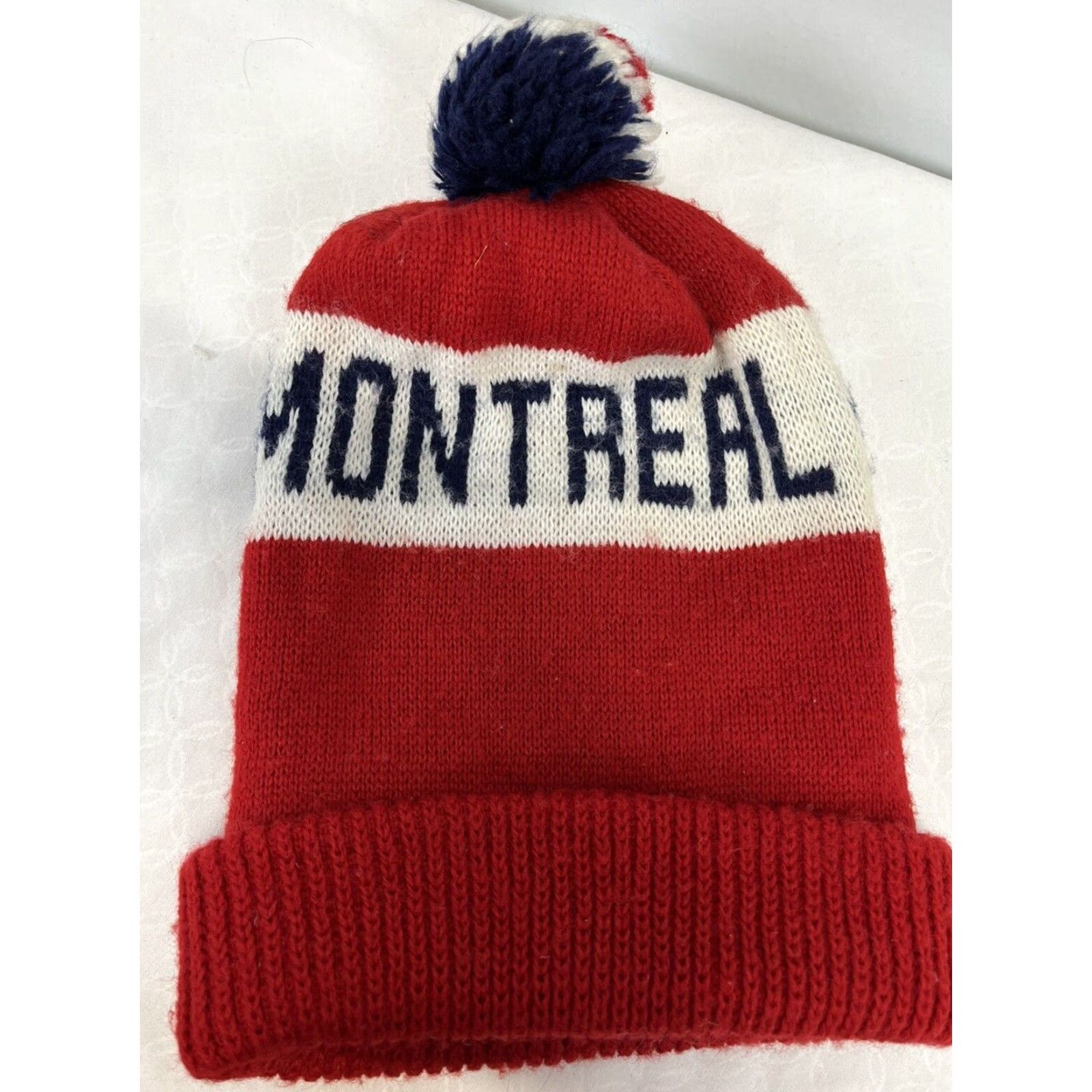 Vintage VINTAGE Montreal Canada Stocking Hat GUC 80s Unisex One Size Red Men Women Size ONE SIZE - 2 Thumbnail