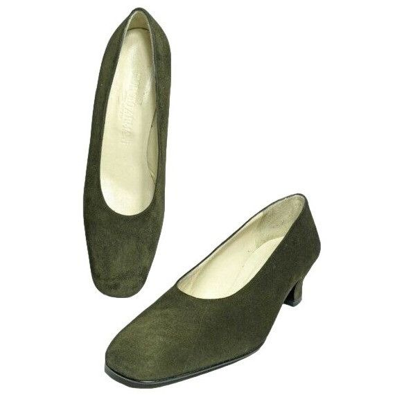 Giorgio Armani NEW Giorgio Armani Women 9M Italian Dark Green Suede Leather Size US 9 / IT 39 - 3 Thumbnail