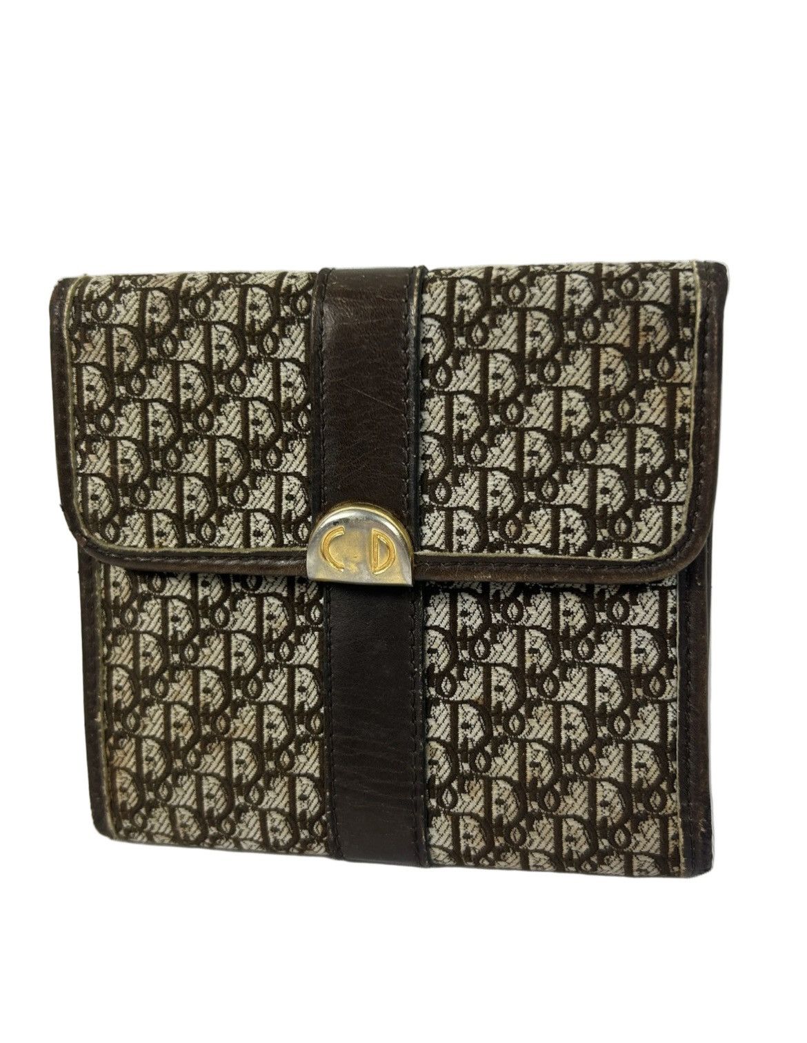 Dior Dior Brown Trotter Leather Trifold Wallet Size ONE SIZE - 1 Thumbnail