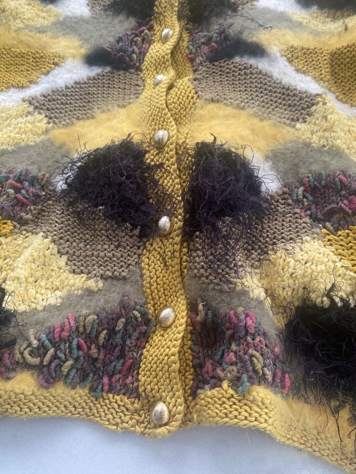 Aran Isles Knitwear × Vintage Coloured cable knitted sweater v neck cardigan Size M / US 6-8 / IT 42-44 - 6 Thumbnail