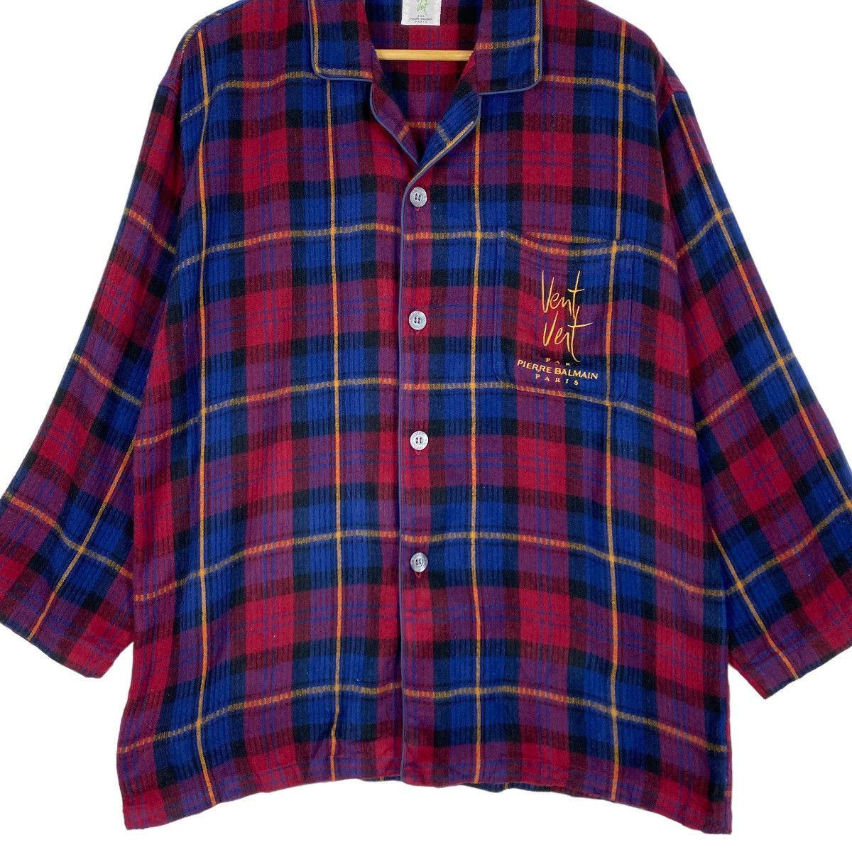 Japanese Brand Pierre Balmain Vent Tartan Pyjmas Sleepwear Shirt Size US L / EU 52-54 / 3 - 4 Thumbnail