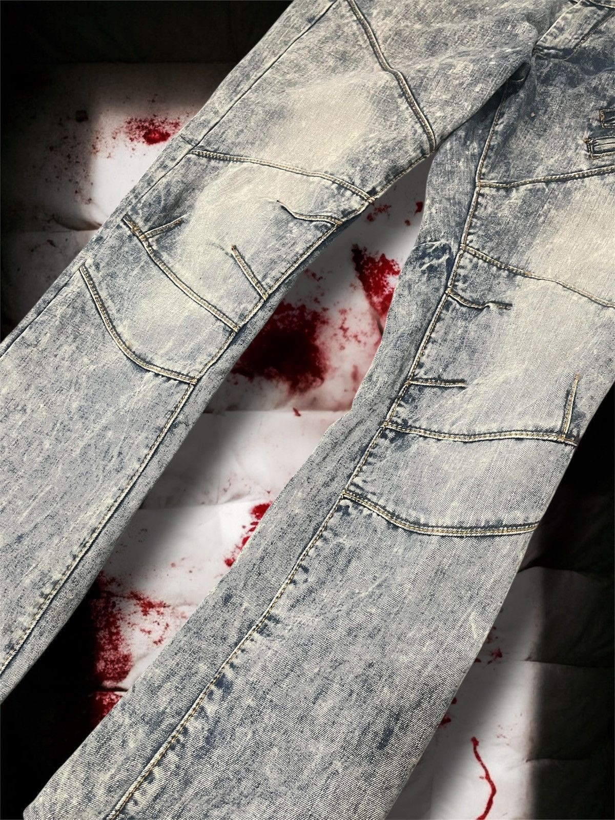 Japanese Brand Balmain Style Moto Zipper Jeans Size US 34 / EU 50 - 5 Thumbnail