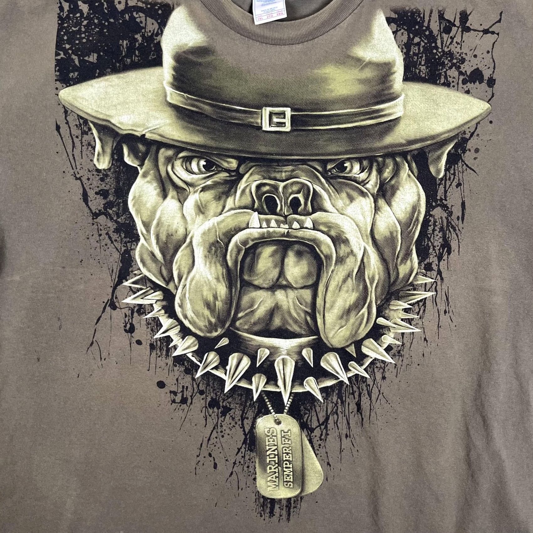 Vintage Vintage Marines Bulldog T-Shirt Mens 2XL Green Drill Sergeant Big Print Size US XXL / EU 58 / 5 - 2 Thumbnail