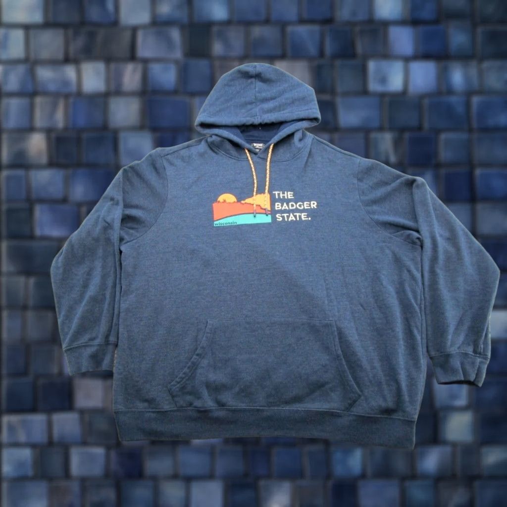 Vintage Home Free Wisconsin The Badger State Embroidered Hoodie Sweatshirt Size 2XL Blue Men Hooded Pullover Sports All Seasons Size US XXL / EU 58 / 5 - 1 Thumbnail