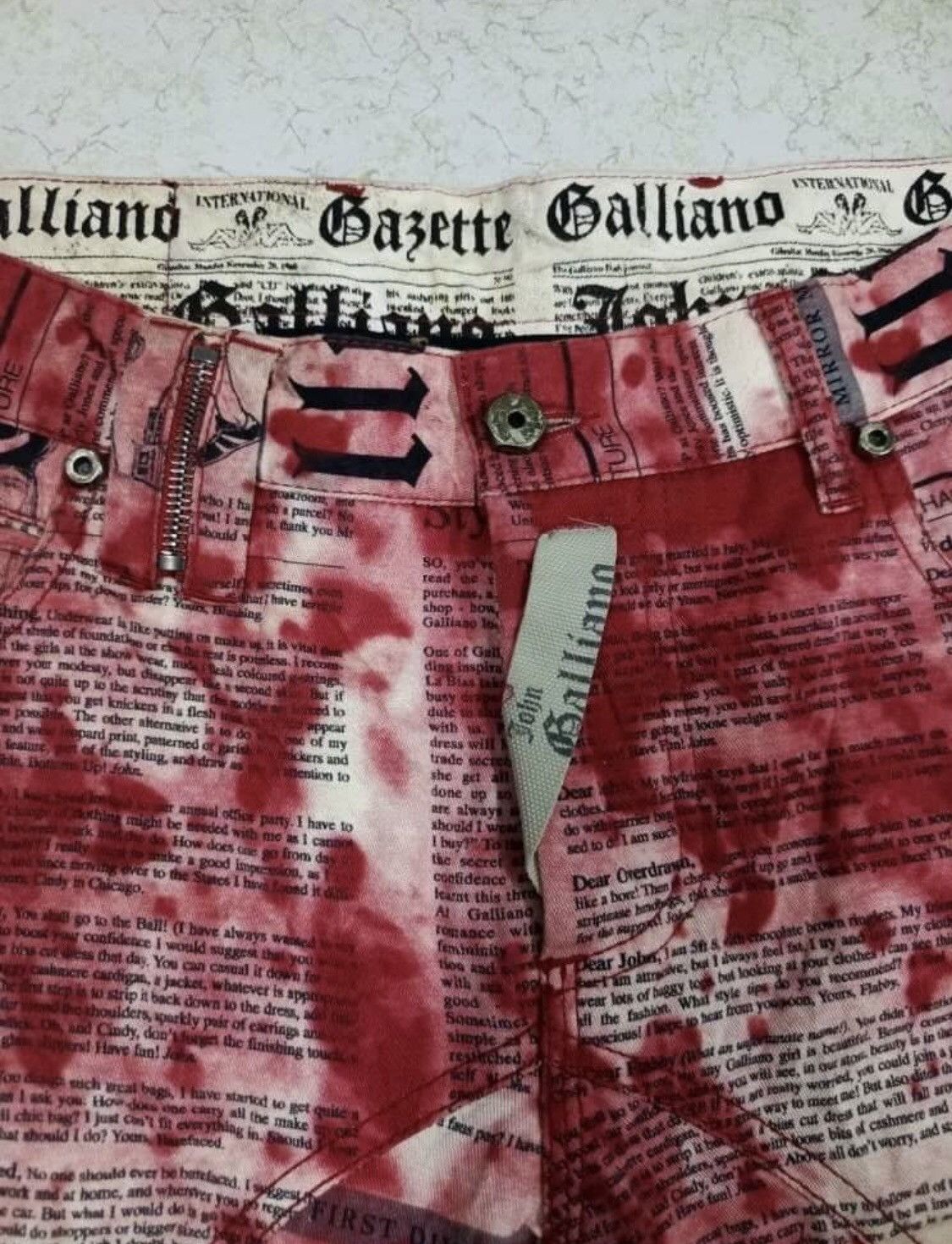 John Galliano Archive John Galliano news papper curves pants Size US 34 / EU 50 - 9 Thumbnail