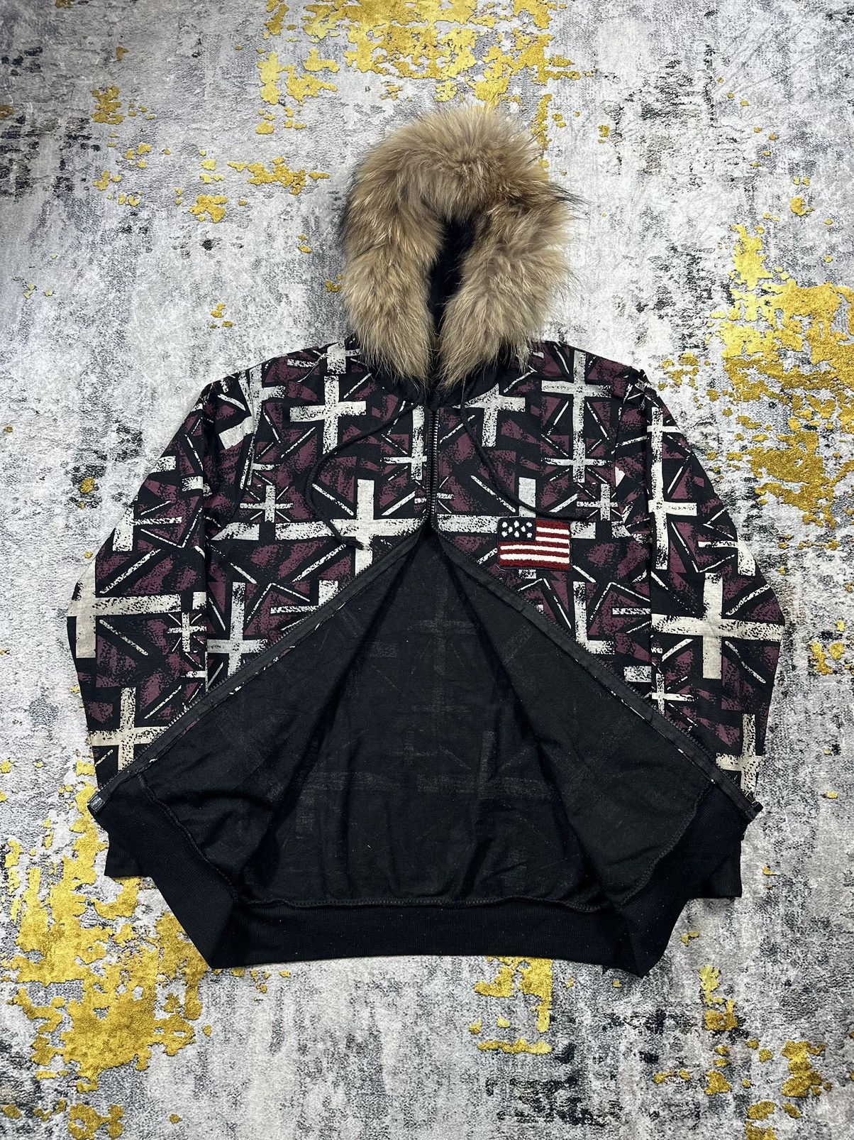 Yasuyuki Ishii USA AOP BRITISH FUR ZIPHOODIE IFSIXWASNINE LGB STYLE Size US M / EU 48-50 / 2 - 3 Thumbnail