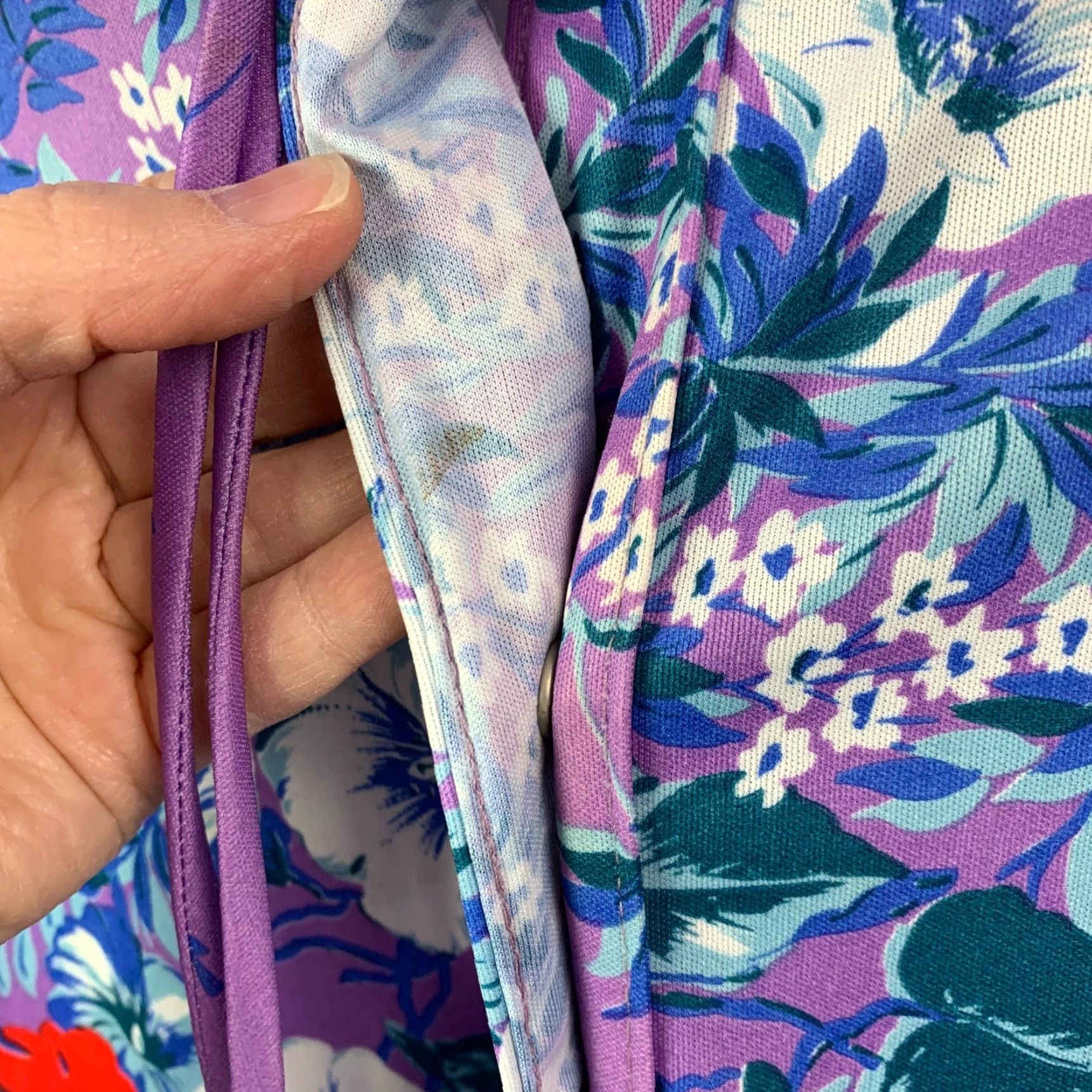 Vintage **Vintage Purple 1980s Flared Caftan House Dress Medium** User: Vintage Purple 1980s Floral Caftan House Dress Medium Size M / US 6-8 / IT 42-44 - 4 Thumbnail